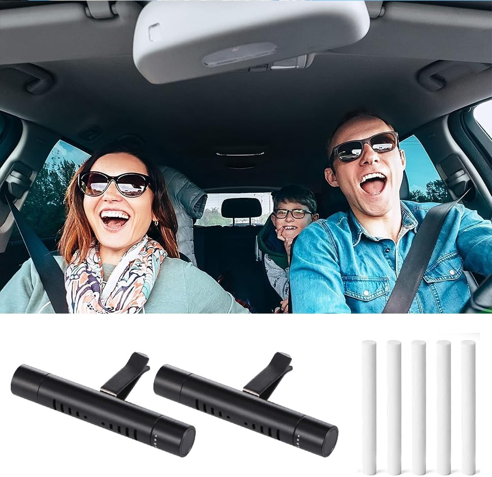 2Pcs Car Air Freshener Diffuser Vent Clips - Car Perfume Diffuser with 12 Refill Sticks for Cars, Office, Kitchen, Bathroom & Pet Houses,Car Decoration Accessories image number 4
