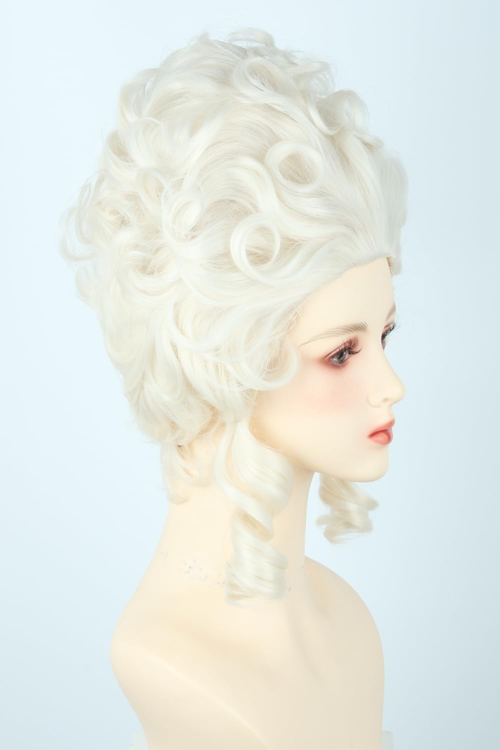 Beige 18Th Century Queen Wig Honeycomb Wig Curly Retro Wigs Halloween Cosplay Costume Wigs image number 1