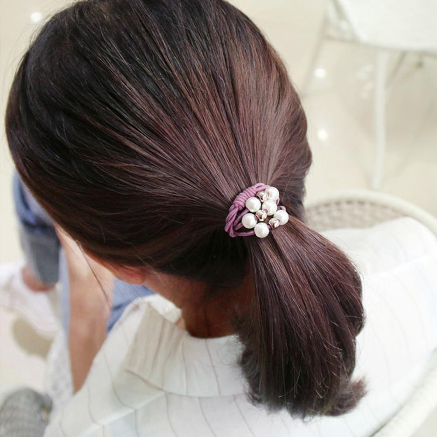 Pack of 20 Elastic Hair Rings, Multi-Layer Hair Rings, Simple and Versatile Hair Accessories, Hairstyle Accessories and Accessories for Women'S Hair Accessories. image number 4