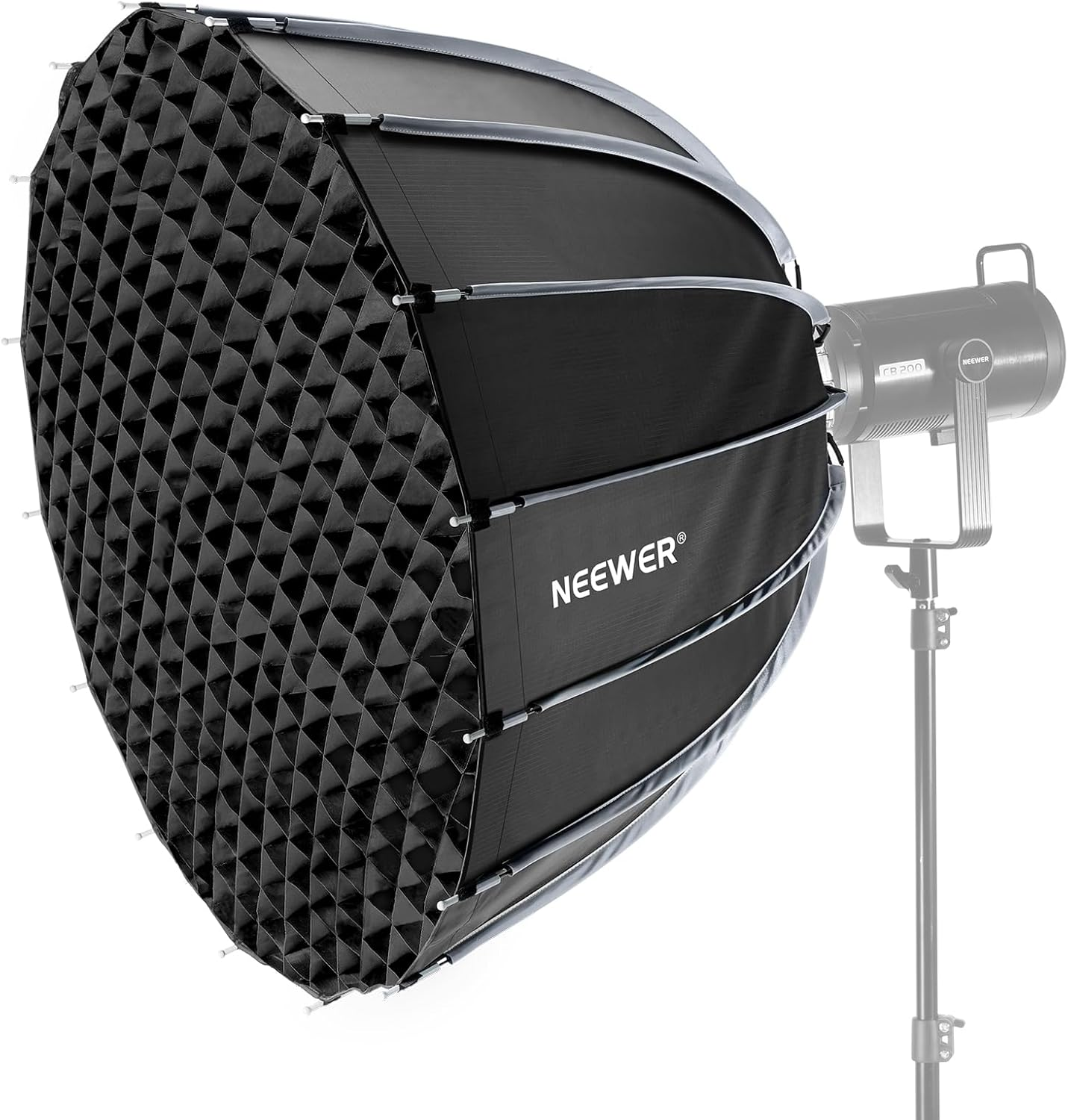 NEEWER 35.4"/90Cm Parabolic Softbox Bowens Mount, Quick Release with Diffusers/Grid/Bag for Video Continous Lighting CB60 CB200B MS60 MS150B Q4 Compatible with Godox Amaran 100X Aputure 600D, NS90P image number 6
