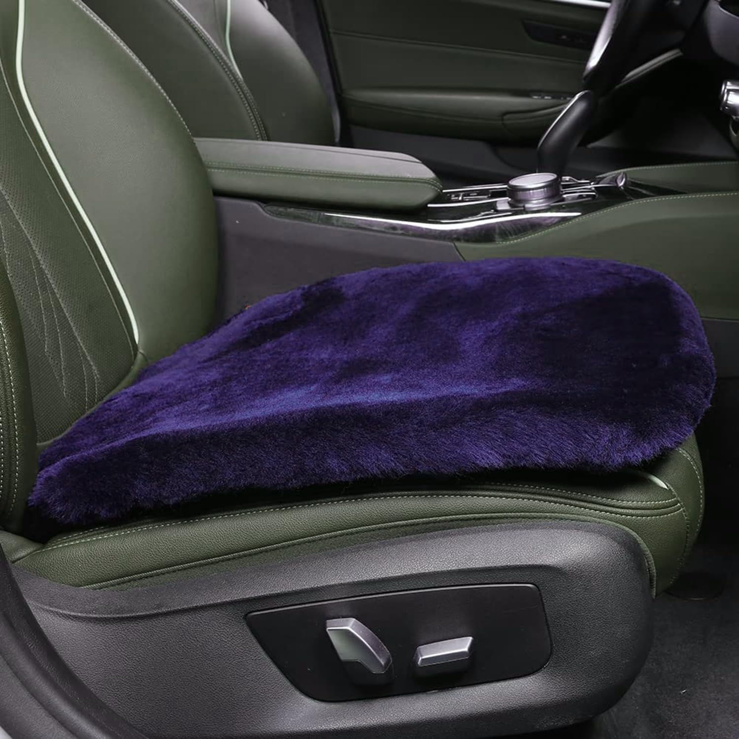 MLOVESIE Genuine Sheepskin Car Seat Cushion Natural Fur Wool Seat Cover for Cars Trucks SUV Soft Comfort Office Chair Protector Pad Car Accessories Universal Fit image number 4