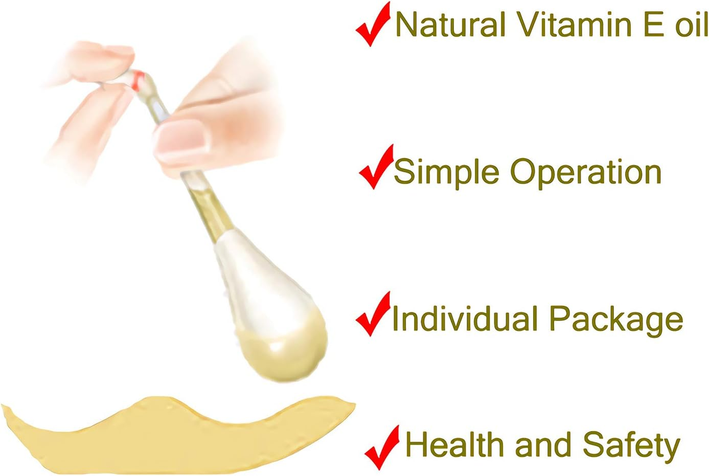 Teeth Whitening Vitamin E Oil Q-Tip Applicators to Moisturizing & Healing Lip and Gum during , Smooth Skin & Improve Skin Resistance 100 Pack image number 4