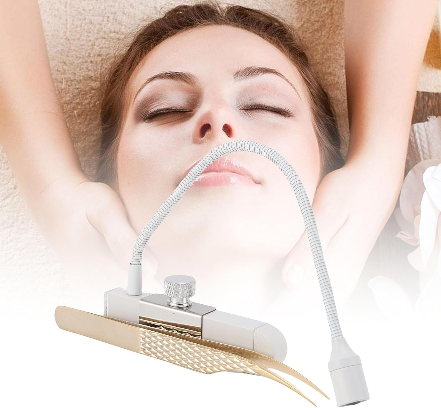 Dpofirs Portable Eyelash Extension Lamp with Foot Pedal Tweezers, 395-400Nm UV Curing Light,1-2 Second Fast Cure, Pen Sized Handheld for Beauty Salon, Nail Tech, Home (White) image number 5