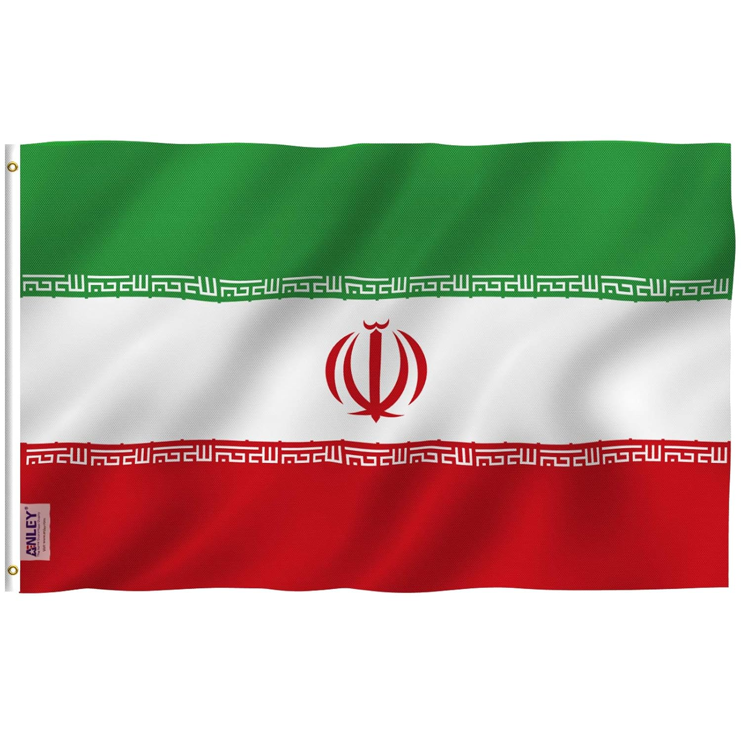 ANLEY Fly Breeze 3X5 Feet Iran Flag - Vivid Color and UV Fade Resistant - Canvas Header and Double Stitched - Republic of Iran Flags Polyester with Brass Grommets 3 X 5 Ft