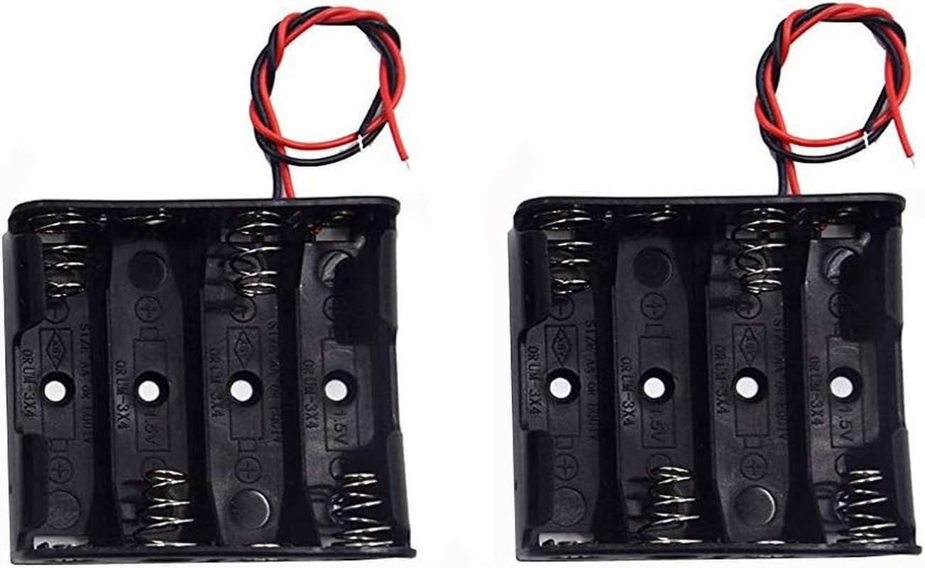 LAMPVPATH (Pack of 2) 4 AA Battery Holder, 4 AA Battery Holder with Leads, 4 AA Battery Holder with Wires image number 2