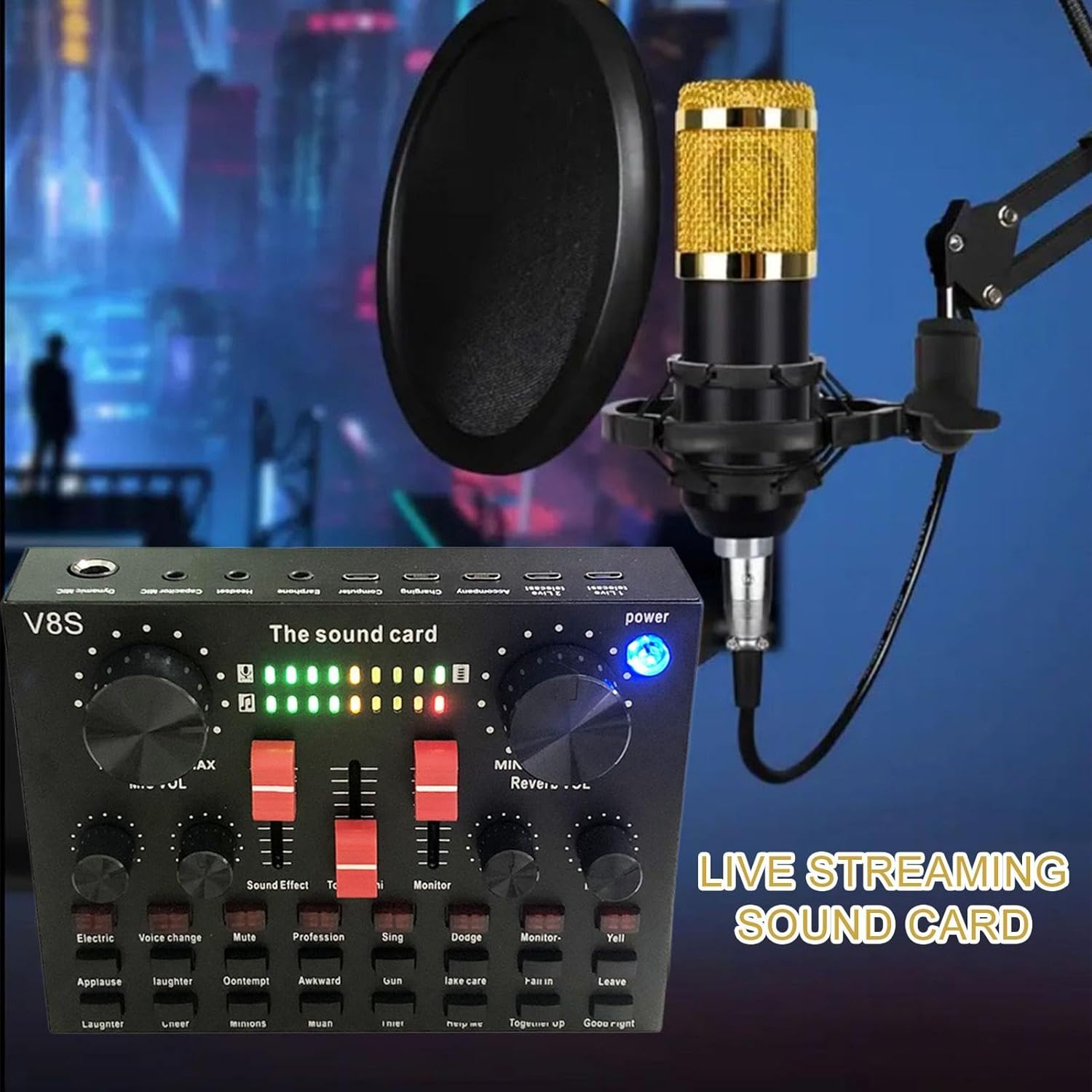 Audio Mixer for Streaming, DJ Sound Controller, Sound Board Console, Compact Voice Changer Board, Portable Audio Mixer, DJ Studio Soundboard, Voice Effects Mixer, Streaming Mixer Board, Stereo DJ Mixe image number 2