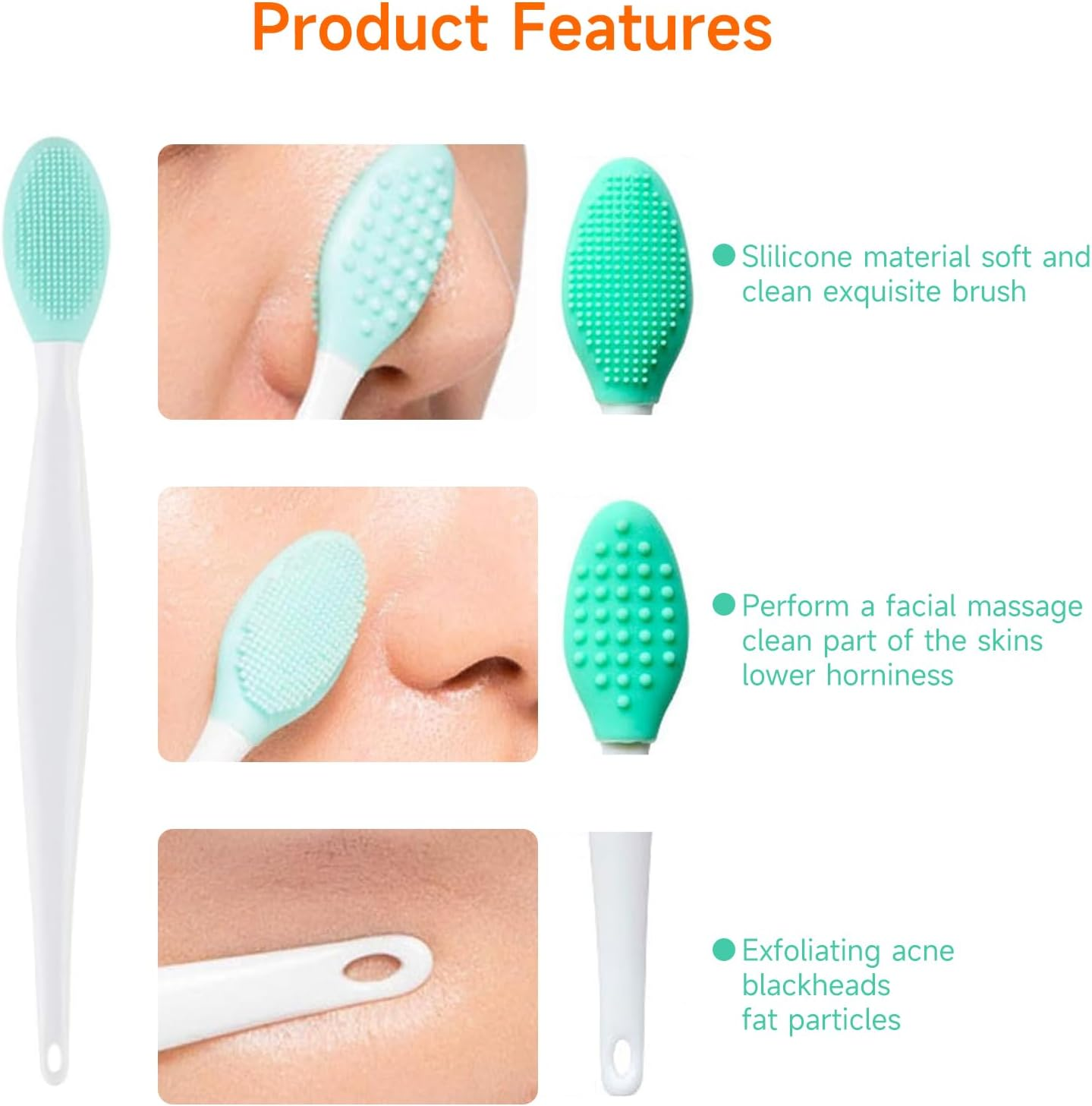 LMXMGRG 6Pcs Silicone Face Scrubber Kit Facial Cleansing Brush Manual with Lip Exfoliator Brush Face Mask Brush for Skin Care image number 2