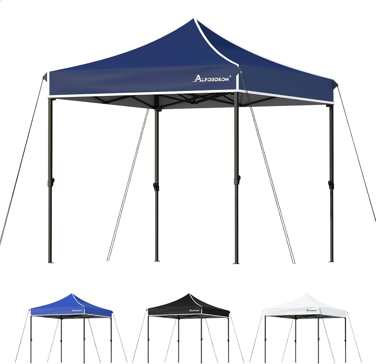 ALFORDSON Gazebo Marquee 3 X 6M High Adjustable with Pegs & Ropes, Easy Set-Up Canopy with 600D Fabric Roof and Carry Bag, Camping Shelter Shade with Steel Frame for Wedding Party Pavilion, Blue