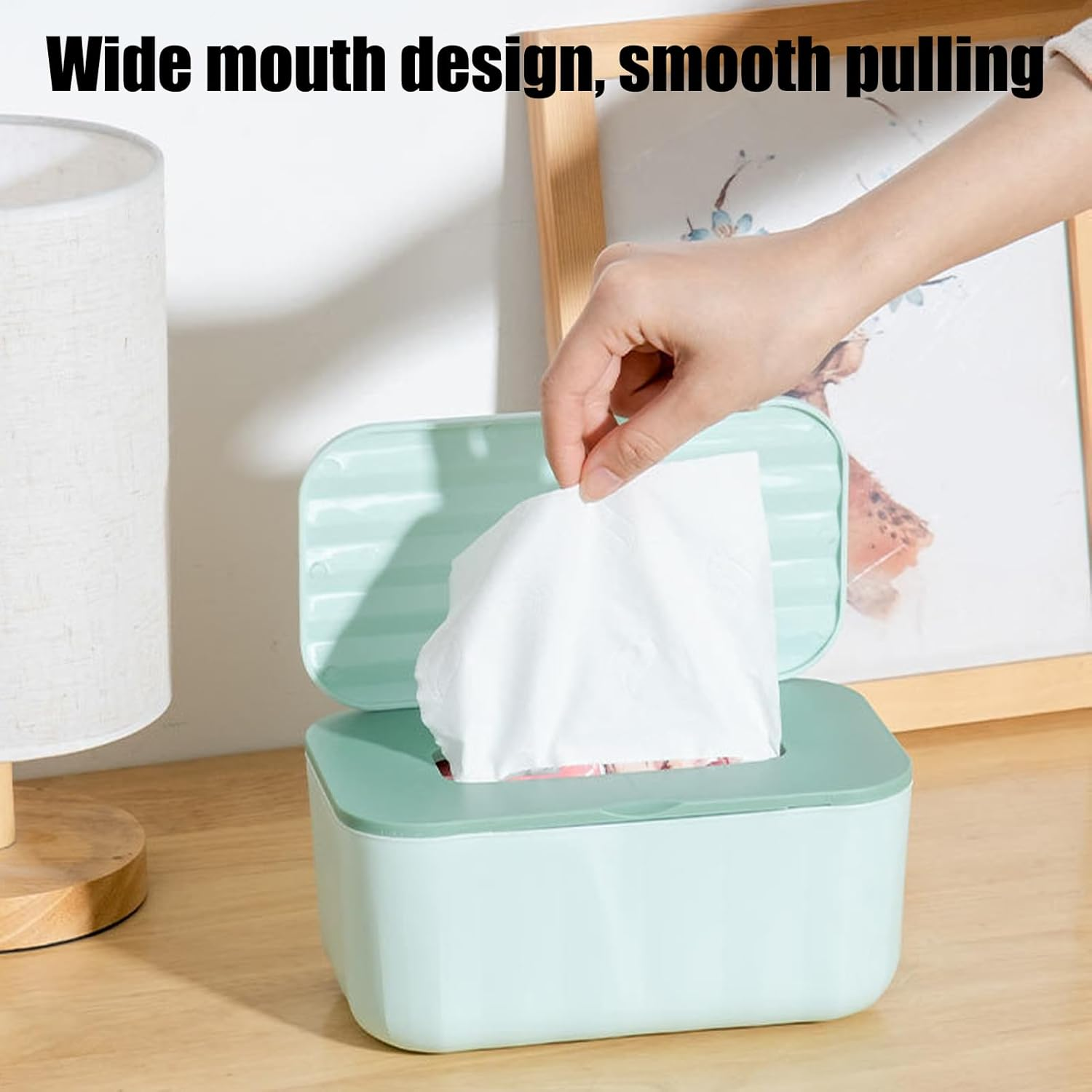 Baby Wipes Dispenser - Tissue Container for Travel,Reusable Dustproof Wipes Tissue Dispenser for Toilet Makeup Bathroom Travel Car Kitchen Nursery Table Organization - White image number 5