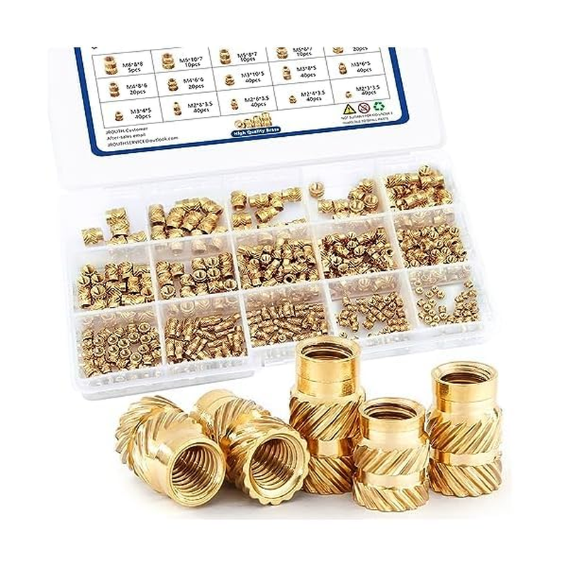 415-Piece Brass Threaded Inserts Kit - M2 M3 M4 M5 M6 Heat Set Inserts for 3D Printing & Plastic Molding, High-Temperature Resistance Knurled Nuts for DIY Projects, Automotive and Electronics image number 4