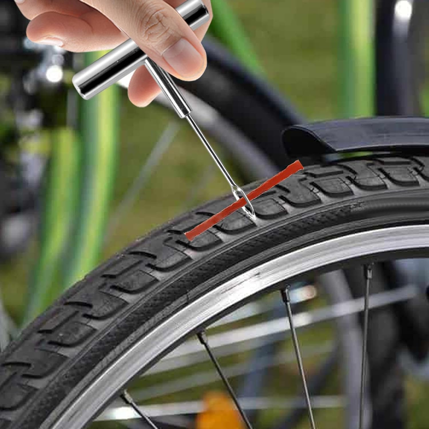 ETUCYNG Tire Repair Kit,Heavy Duty Professional Wheel Repairing Set | Heavy Duty Tire Plug Kit - for Trailer RV Truck Automotive Sedan Pickup - Blue Box image number 5