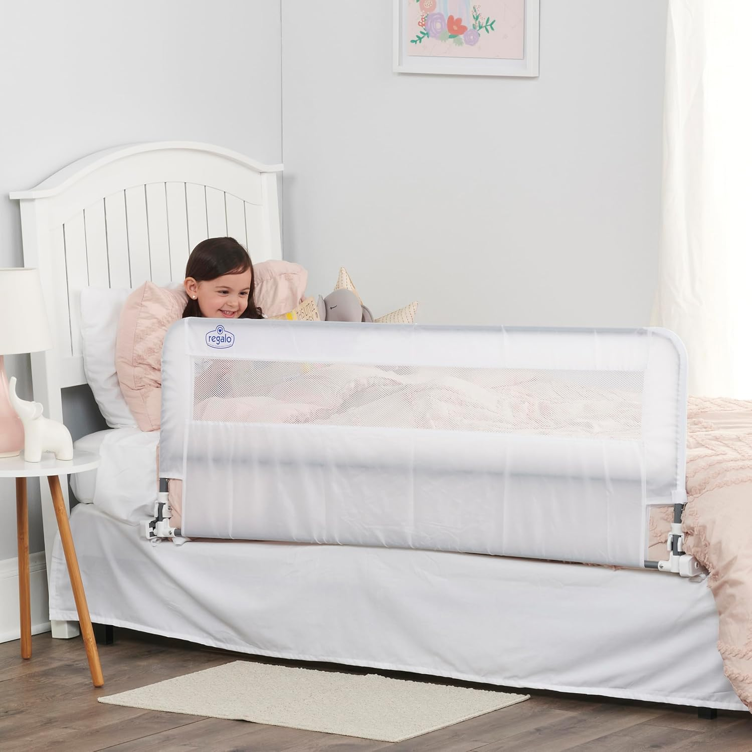 Regalo Hide Away Extra Long Bed Rail, White image number 6