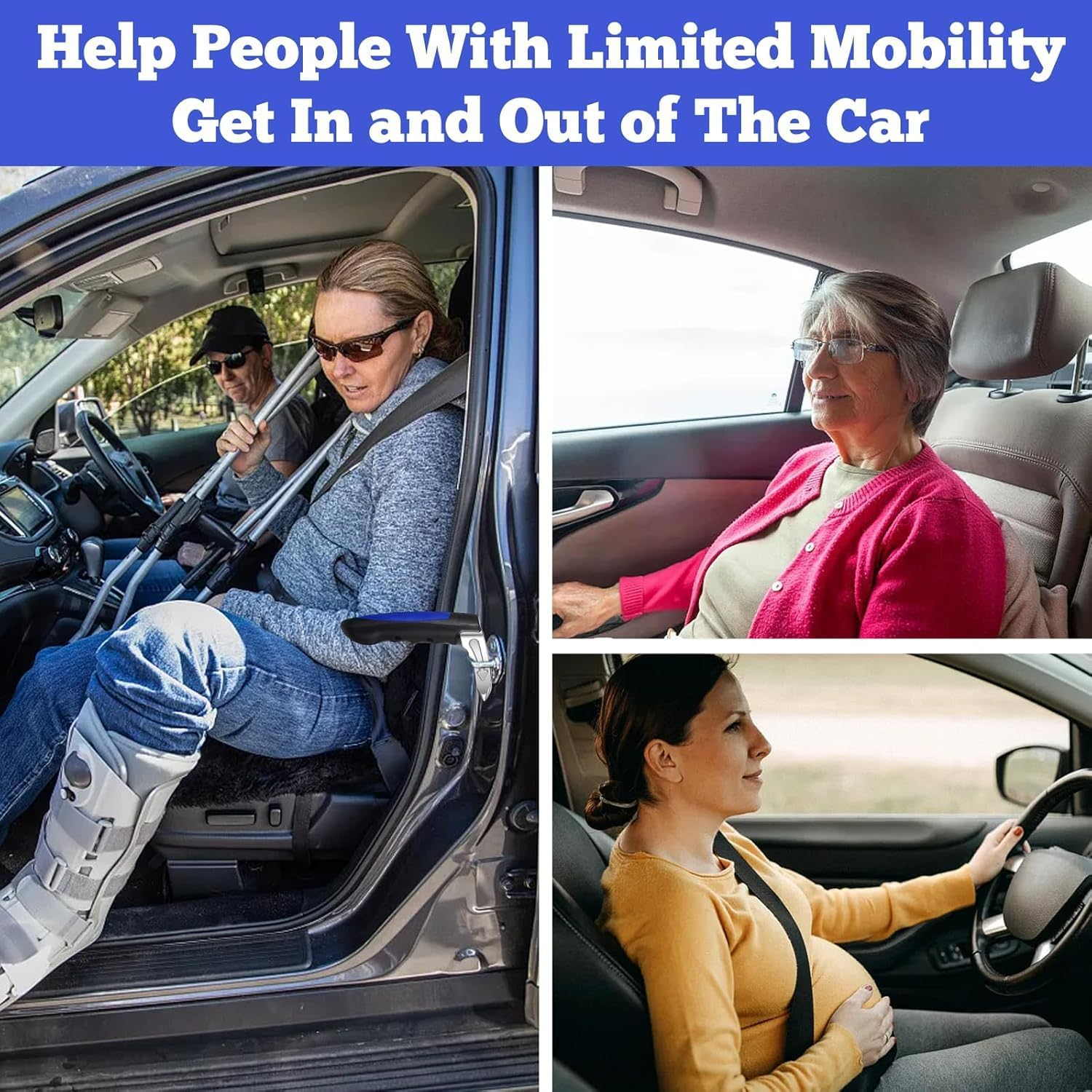 2PCS Car Handle Assist for Elderly,Portable Disabled Vehicle Armrest Aids, Multifunctional Car Handle Assist,Automotive Emergency Escape Tool, Window Breaker