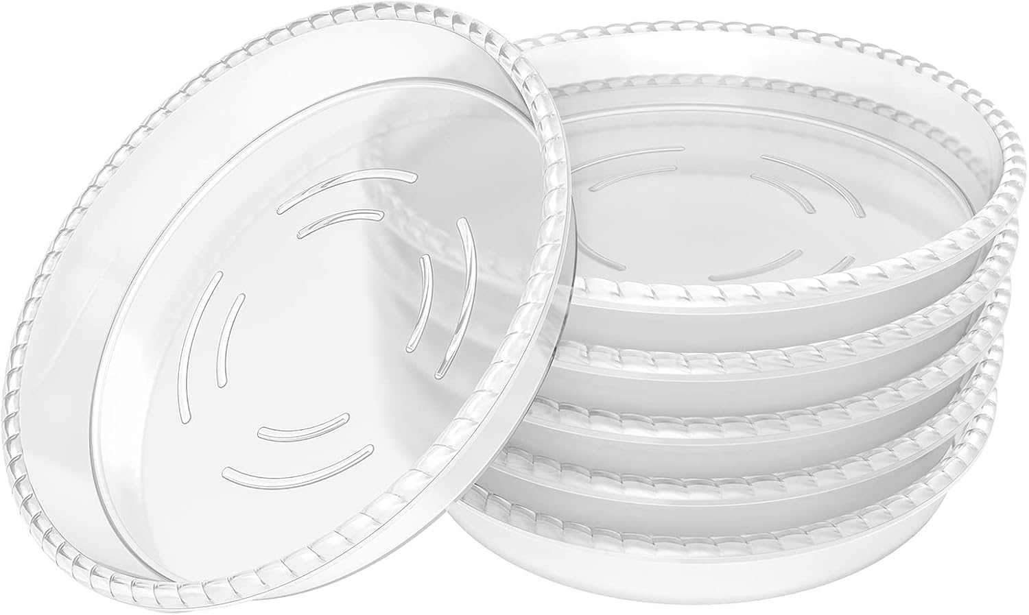 6 Pack Clear Plant Saucer 5 6 8 10 12 14 Inch, Plastic Plant Trays for Indoor, round Flower Plant Pot Saucer, Sturdy Plant Water Catcher Tray