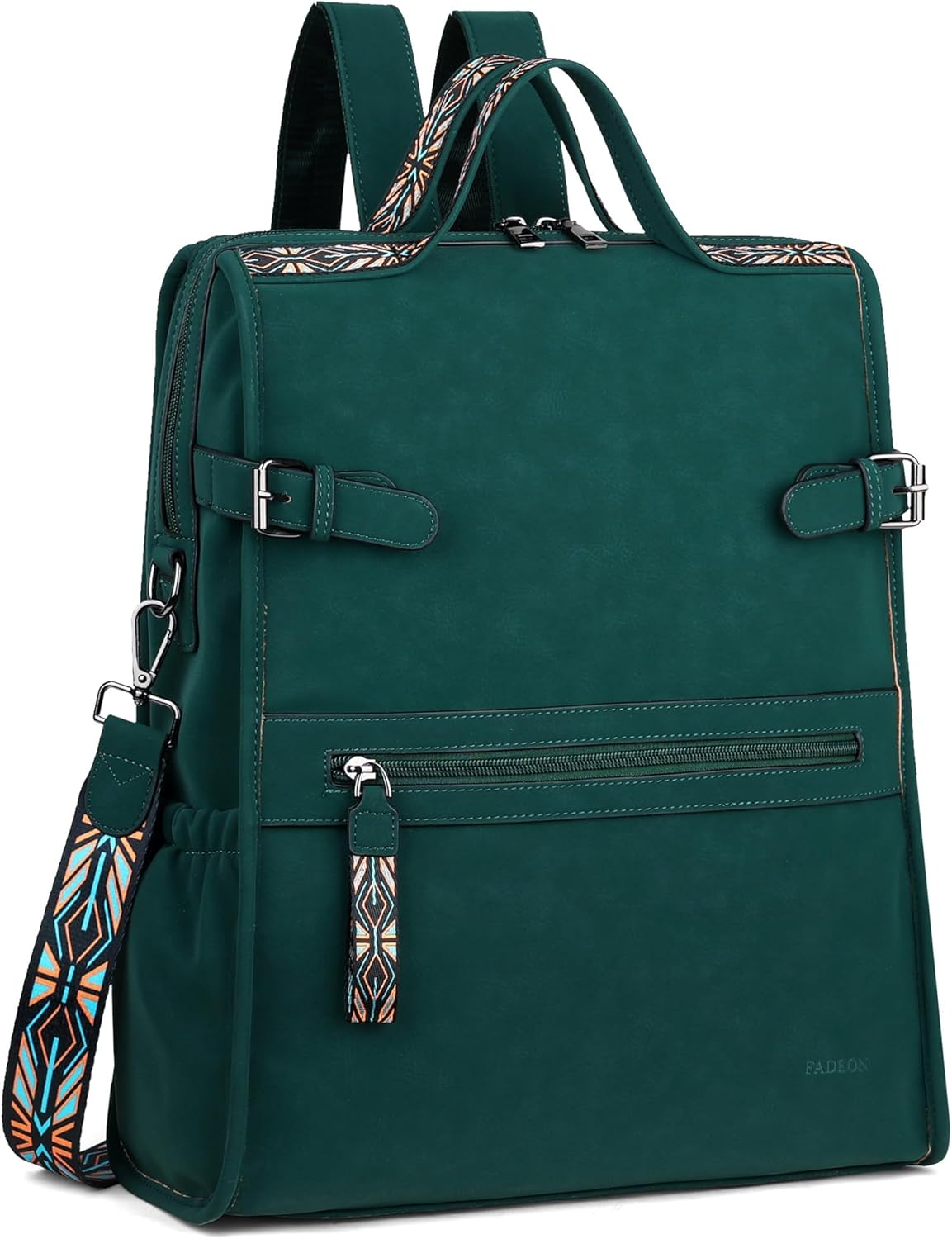 FADEON Leather Laptop Backpack for Women, Designer Ladies Work Travel Computer Backpack with Laptop Compartment - Brown image number 6