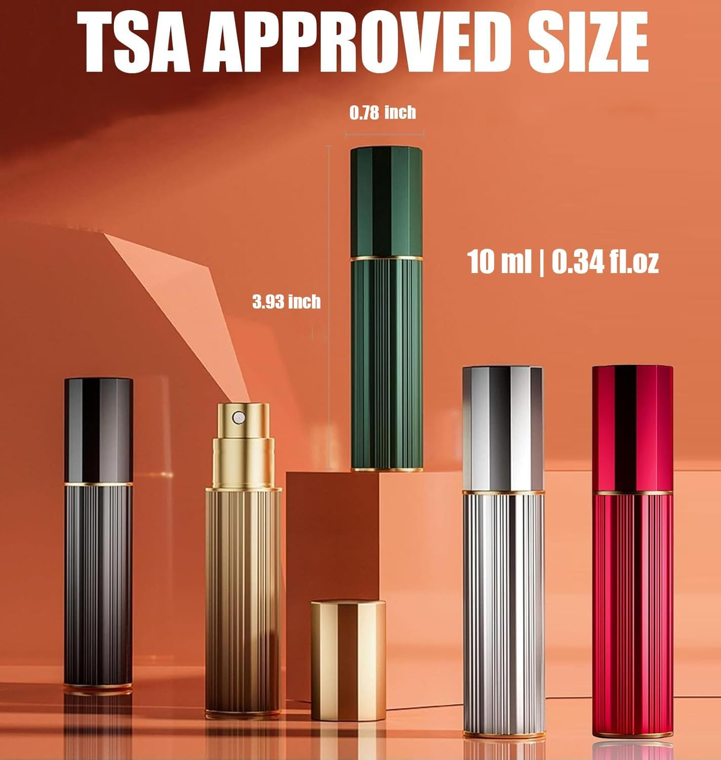 Travelofo Perfume Atomiser Travel Bottle, 10ML Refillable Spray Bottle Easy to Refill Empty Atomiser for Purse, Handbag, Pocket and Luggage (Red) - Black 2 image number 7