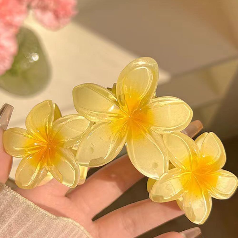 ZSPERKLA Pack of 4 Flower Hair Clips, Cute Acrylic Hair Clips for Women, Non-Slip Large Hair Clips for Thick Thin Hair, Fashionable Hair Accessories for Girls image number 2