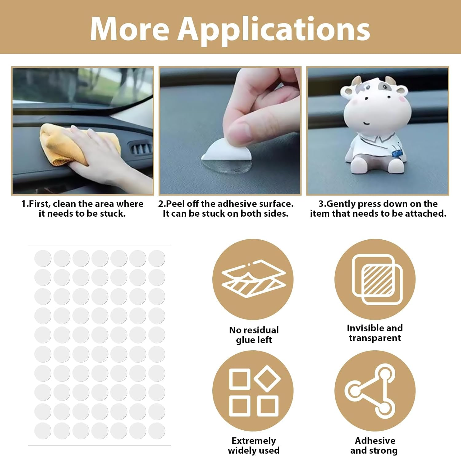 280 Pcs Nano Double Sided Dots - 20Mm round Removable No Residue Adhesive, Clear Reusable Glue Dots Tape for Walls, Posters, Photos, Crafts, Party & Home Decor image number 1