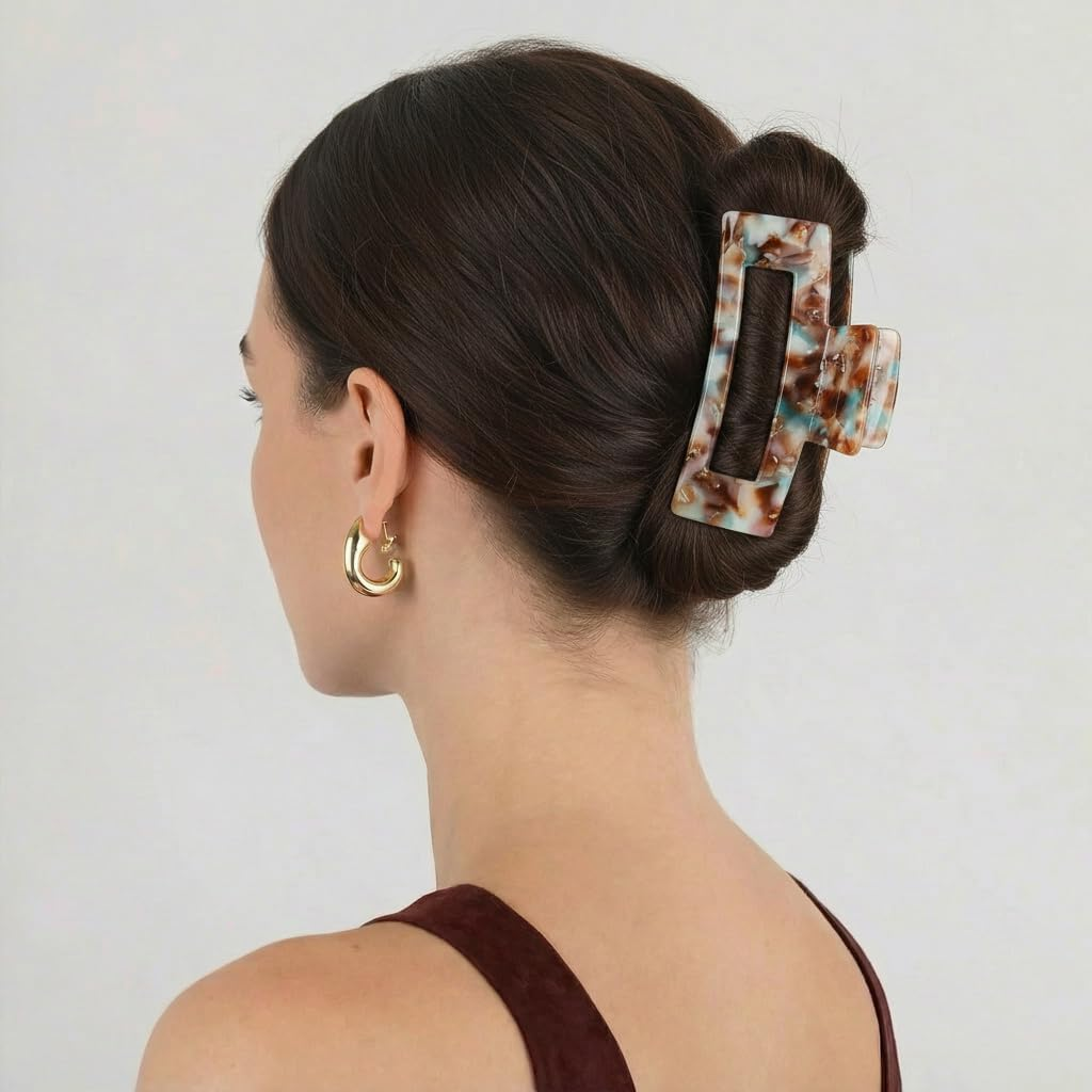 Qingoo Large Acetate Hair Clip Claws Hair Clip Beautiful Women'S Hair Accessories Elegant Hair Accessory 1 Piece (10.5 X 5.7 Cm, Multi-Colour) image number 1