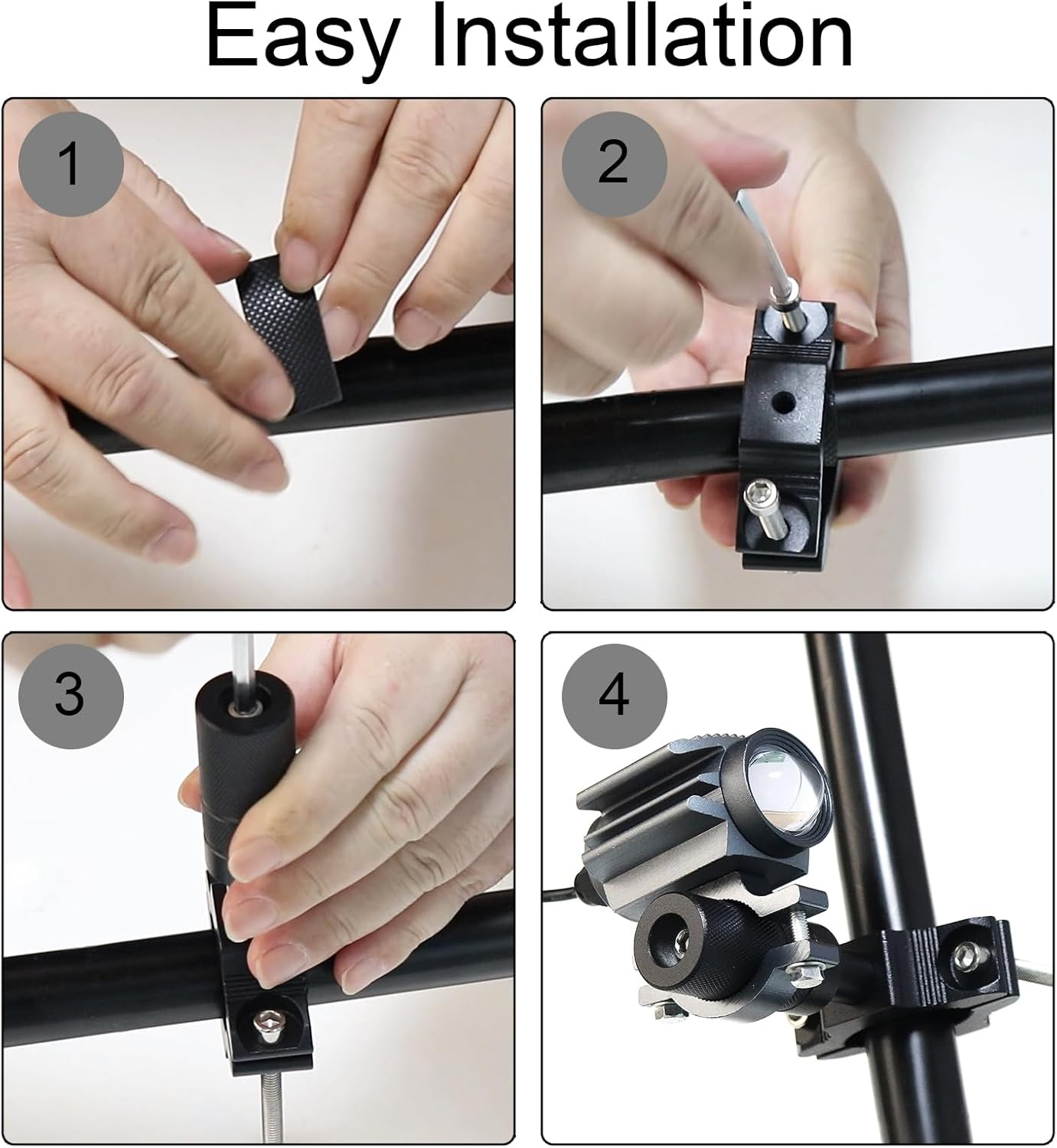 Windance Motorcycle Fork Light Mount Bracket for Scooter ATV UTV Installing Spotlights Running Lights, Foglight Spotlight Headlight Crash Bar Bumper Expansion Bracket (2, 25MM-52MM) image number 1