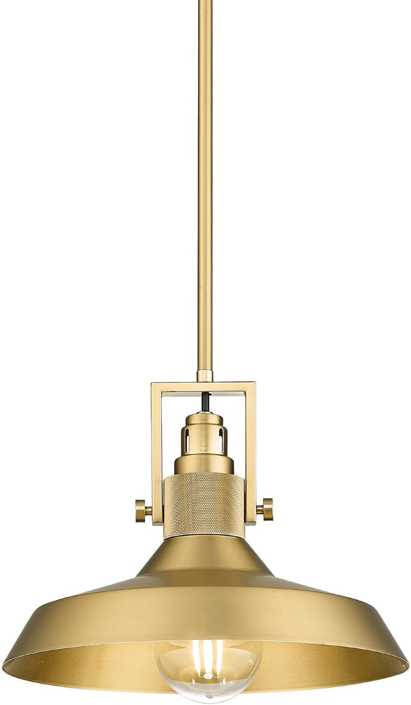 EMLIVIAR 2 Pack Farmhouse Hanging Lamps, 11.6" Pendant Lighting Fixtures with Dome Metal Shade for Kitchen Bedroom, Oil Rubbed Bronze Finish, AUJX18-MIL-2PK ORB