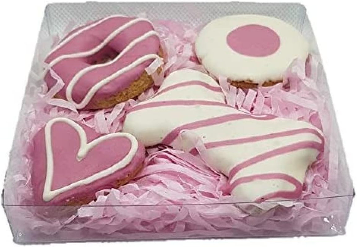 Huds and Toke Dog Treat Gift Box, Mixed Pink Cookies 4 Pieces image number 1