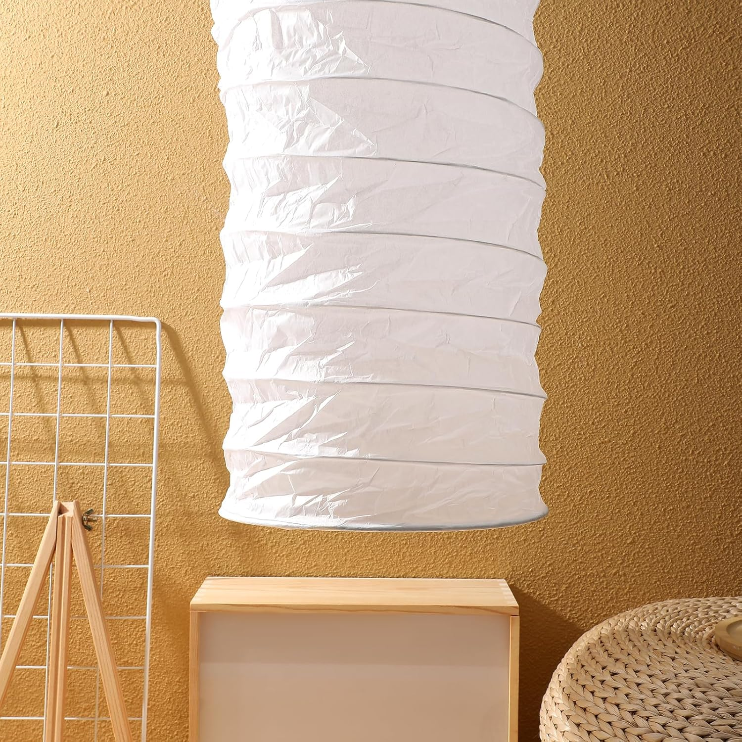 Totority Uonlytech Paper Floor Lamp Shade Floor Lamp White Lampshade Paper Simple Lampshade, Scandinavian Style Rice Lamp Simple Floor Lamp White Floor Lamp Shade Decorative Paper Lamp image number 1