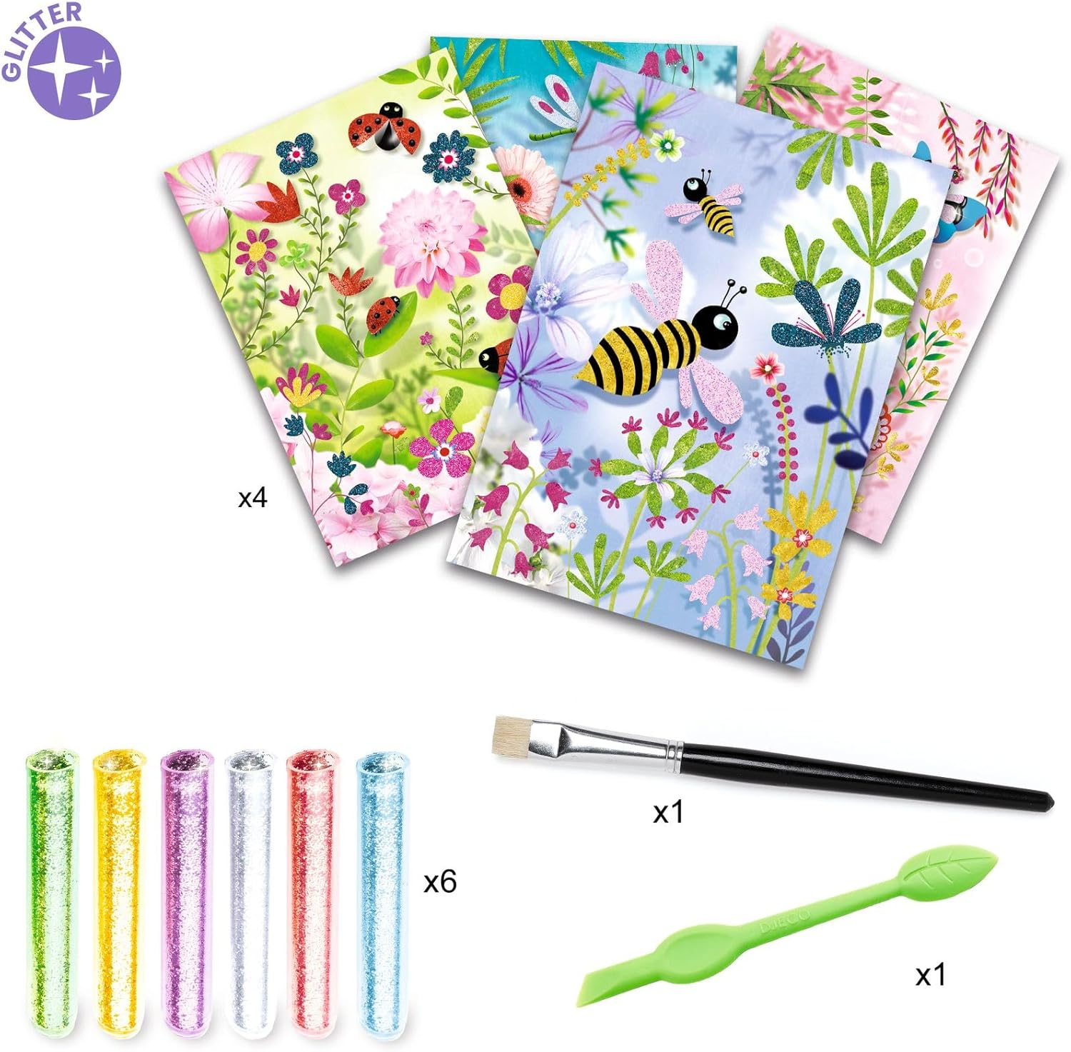 Djeco DJ09503 Butterflies Glitter Boards Craft Kit