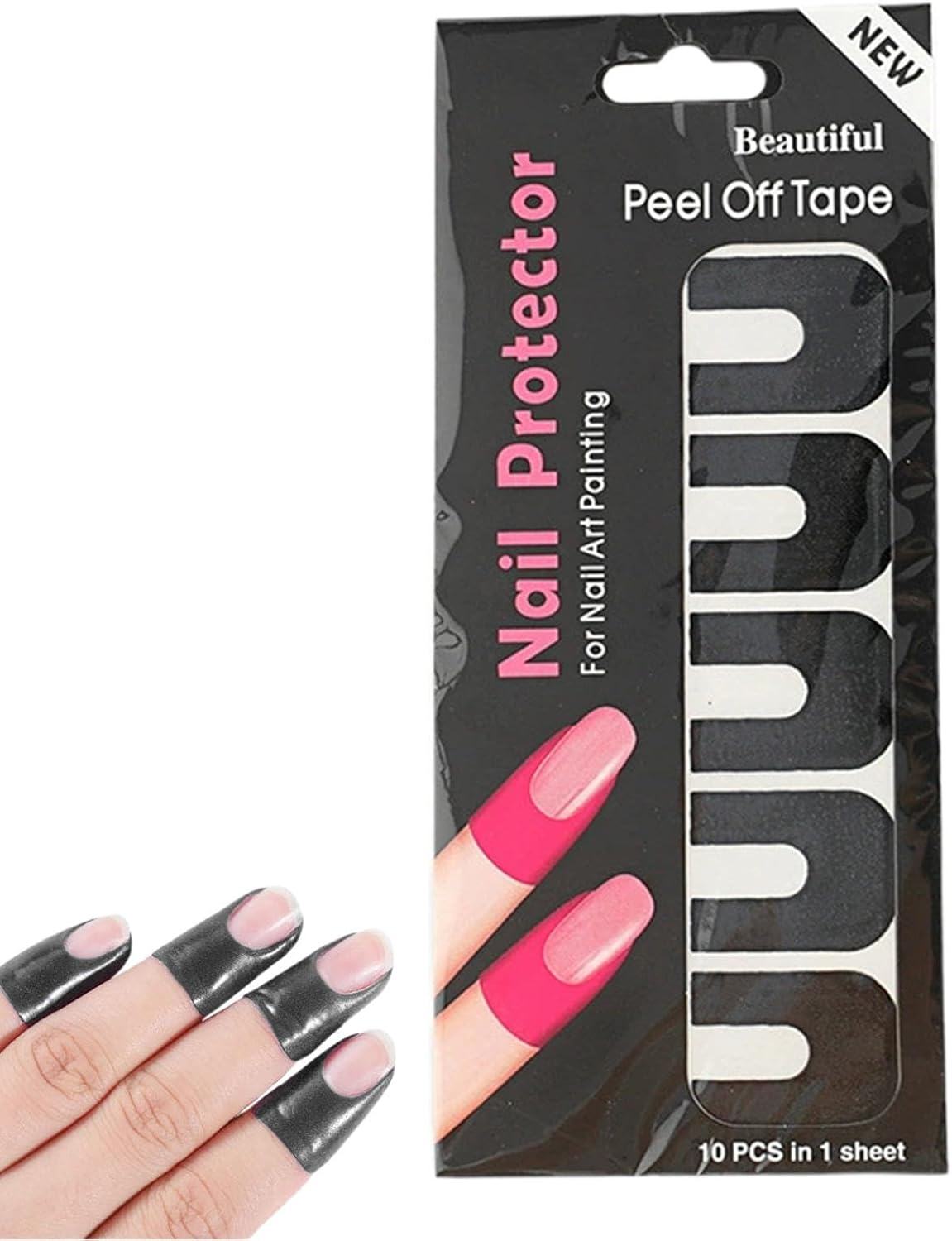 Nail Skin Protector | U-Shape Soft Nail Guards for Polish,Spill Proof Stickers, Peel off Nail Stickers, Nail Tape for Fingers