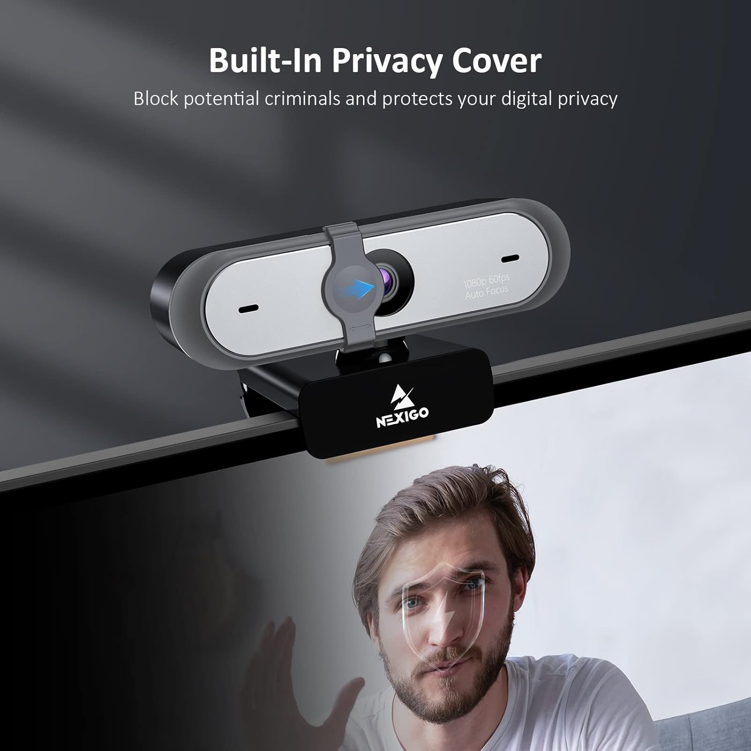 Nexigo N660P 1080P 60FPS Webcam with Software Control, Dual Microphone & Cover, Autofocus, HD USB Computer Web Camera, for Obs/Gaming/Zoom/Skype/Facetime/Teams/Twitch image number 6