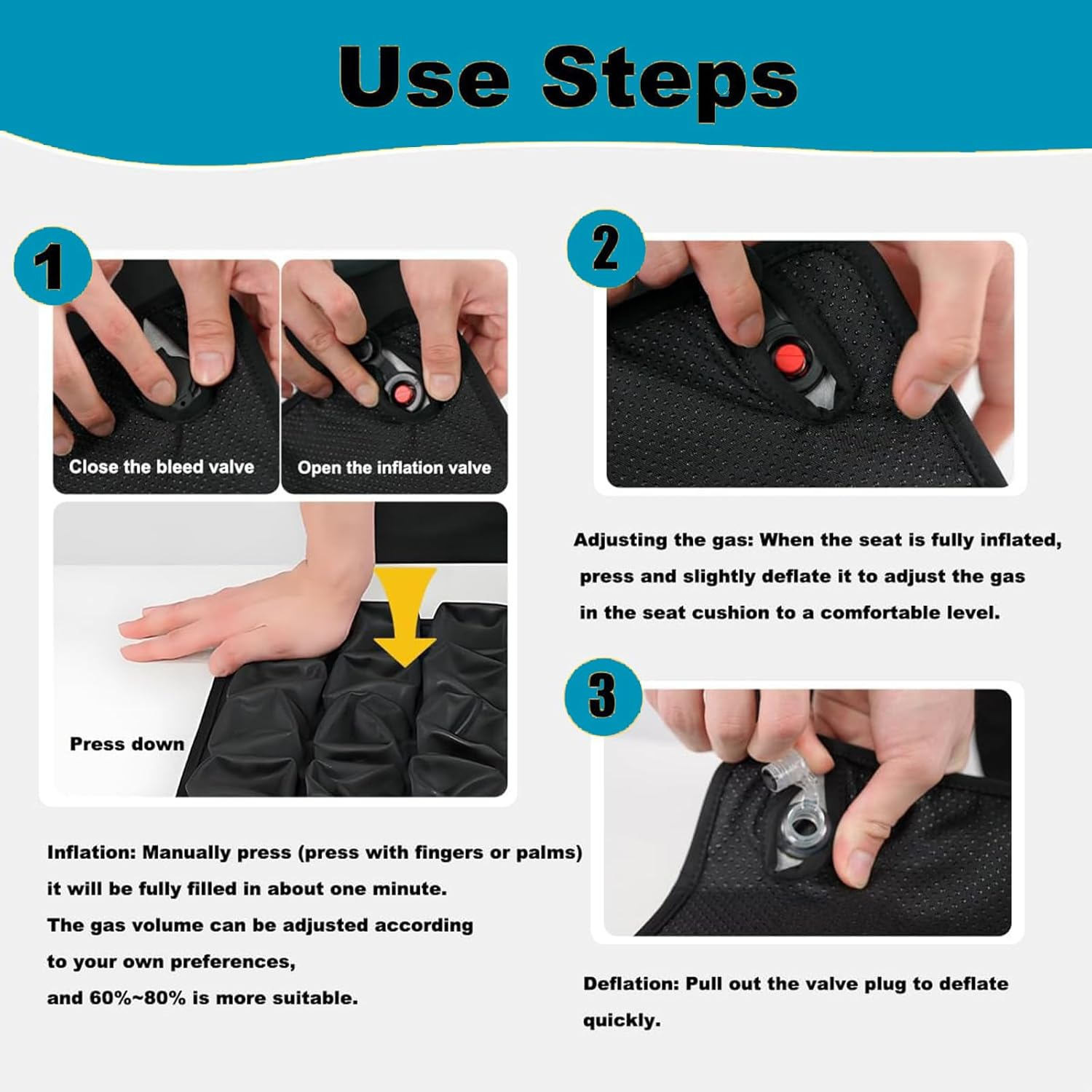 Travel Cushion，2025 New 3D Self-Inflatable Air Cell Seat Cushion for Pressure Relie ，Portable Airplane Seat Cushionfor Long Flights，Comfortable Air Seat Cushionfor for Office Chair，Wheelchair，Car