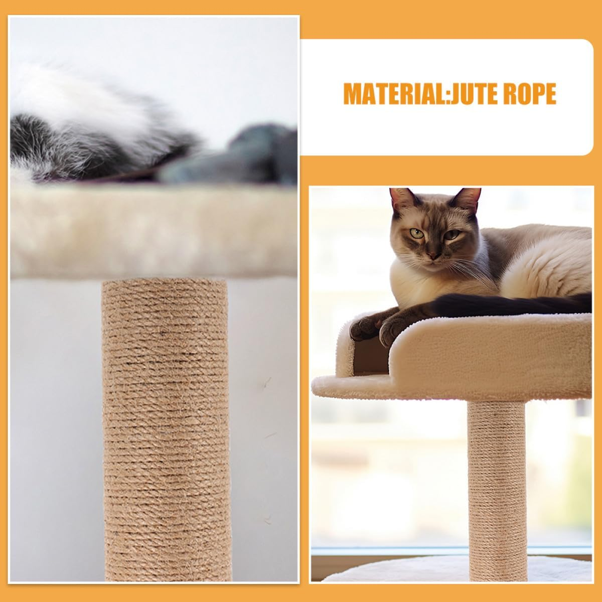 Homoyoyo 2Pcs 40Cm Sisal Cat Scratching Post Replacement Poles for Cat Tree DIY Accessories Small Sturdy Scratch Refill for Indoor Claw Health image number 4