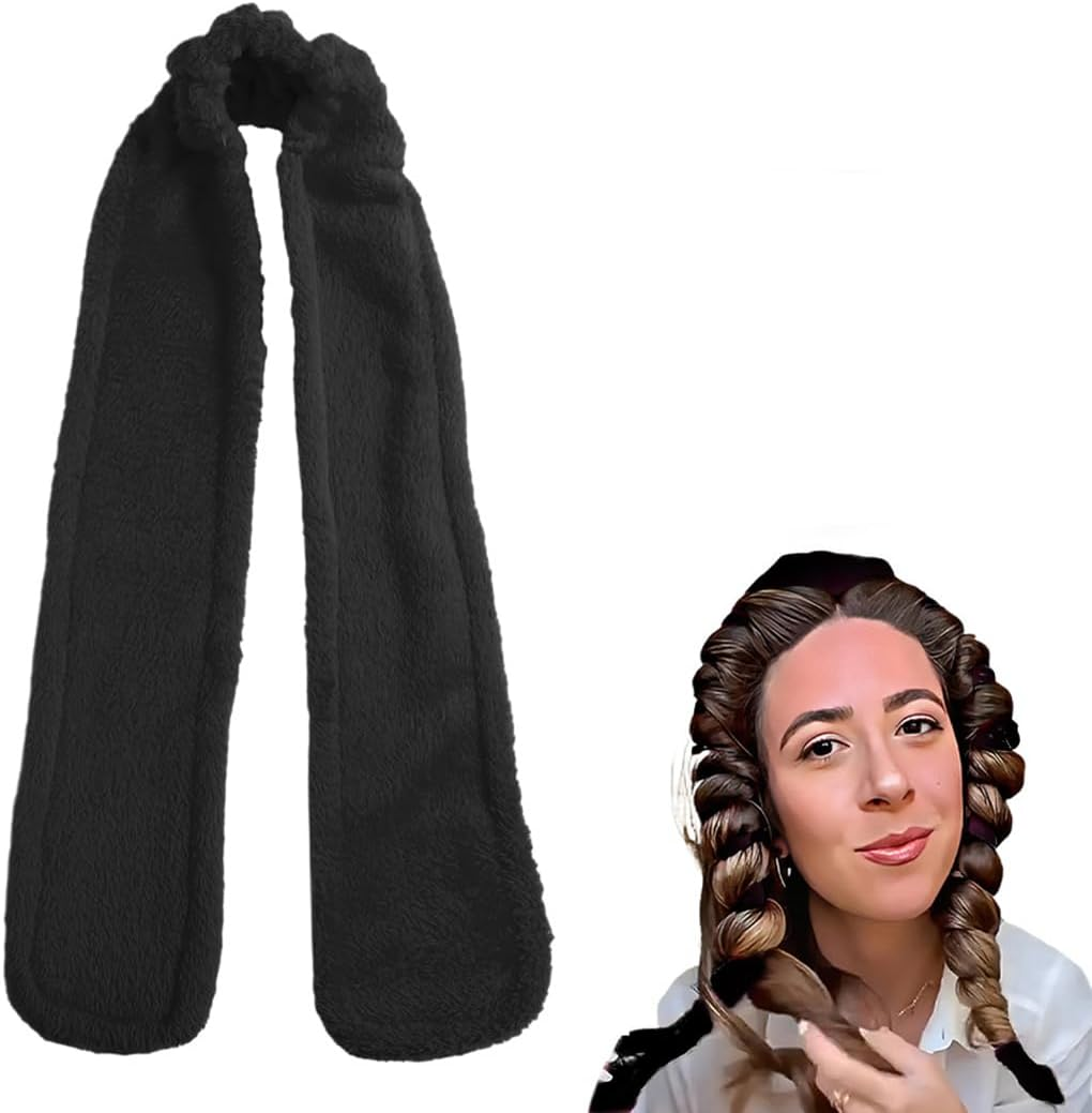 NHQZ Overnight Curls Band without Heat, Heatless Curls Band, Heatless Curler Non-Slip, Hair Band Curls Overnight, Overnight Blowout Curls Styling Wave, Curls without Heat (Black)