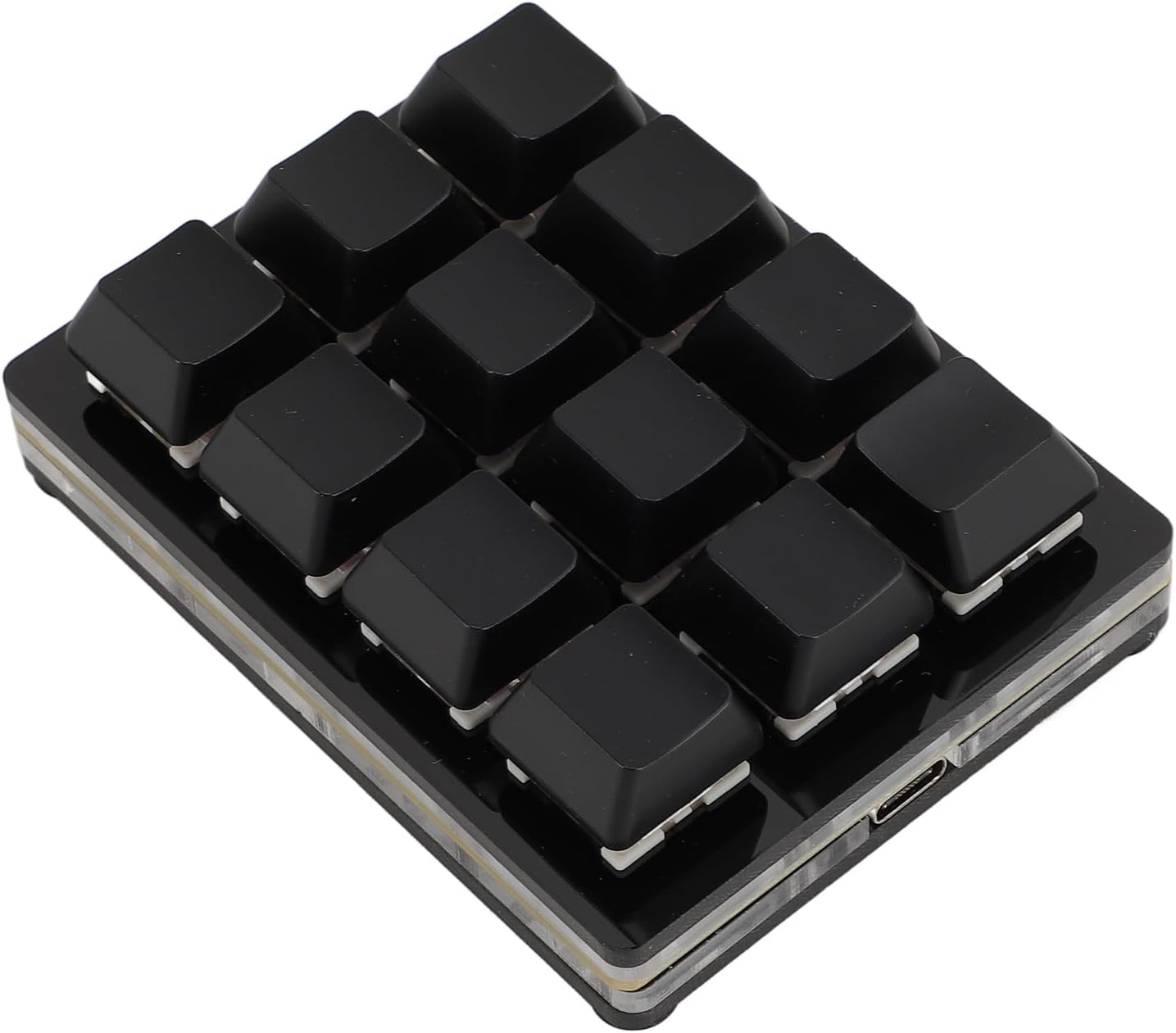 12 Key Mechanical Keyboard, Programmable Macro Keyboard Multifunction Portable for School for Home (Black)