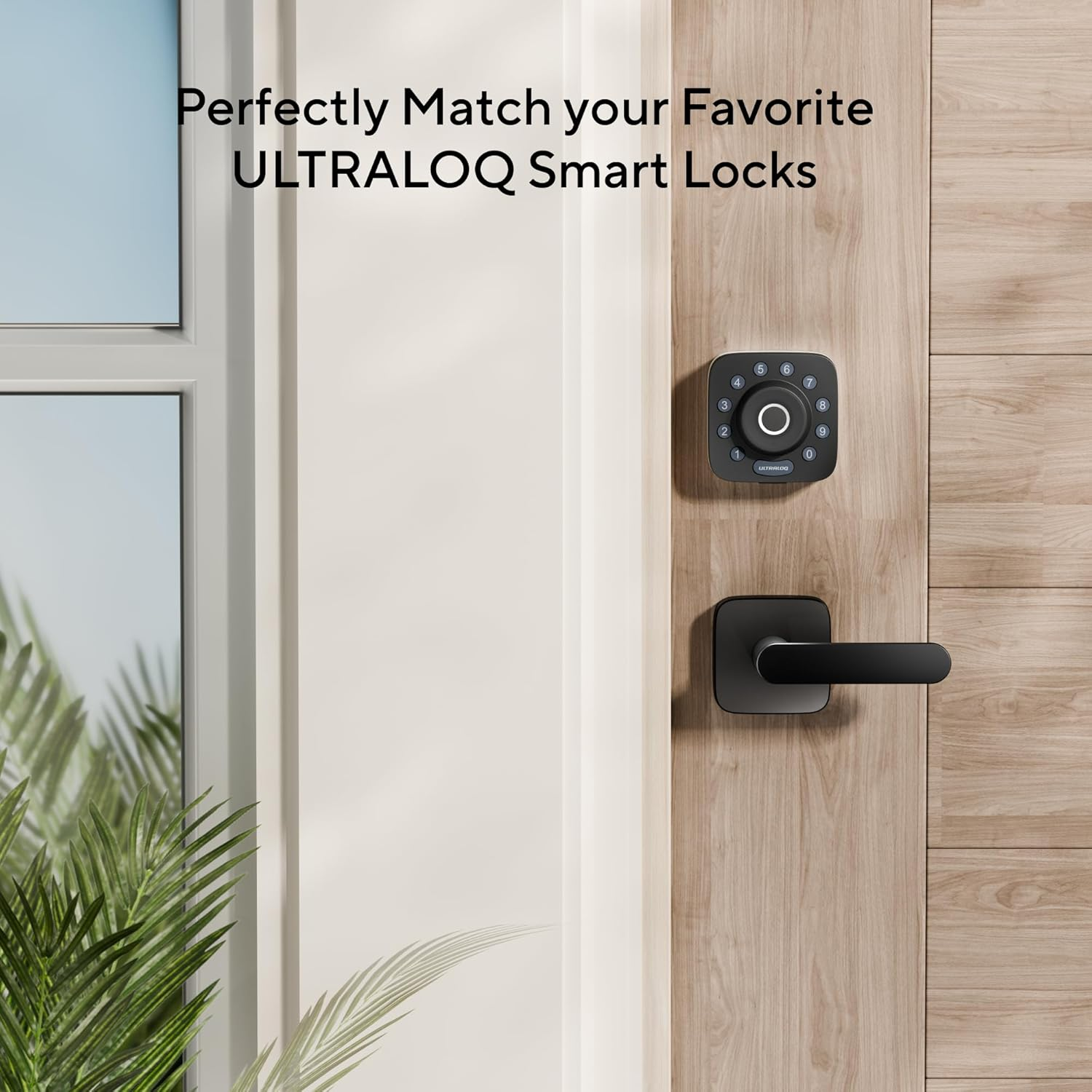 ULTRALOQ Modern Matte Black Aluminium Door Lever, Reversible, Adjustable Backset, Waterproof, Ideal for Hallway, Closet, and Any Door image number 4