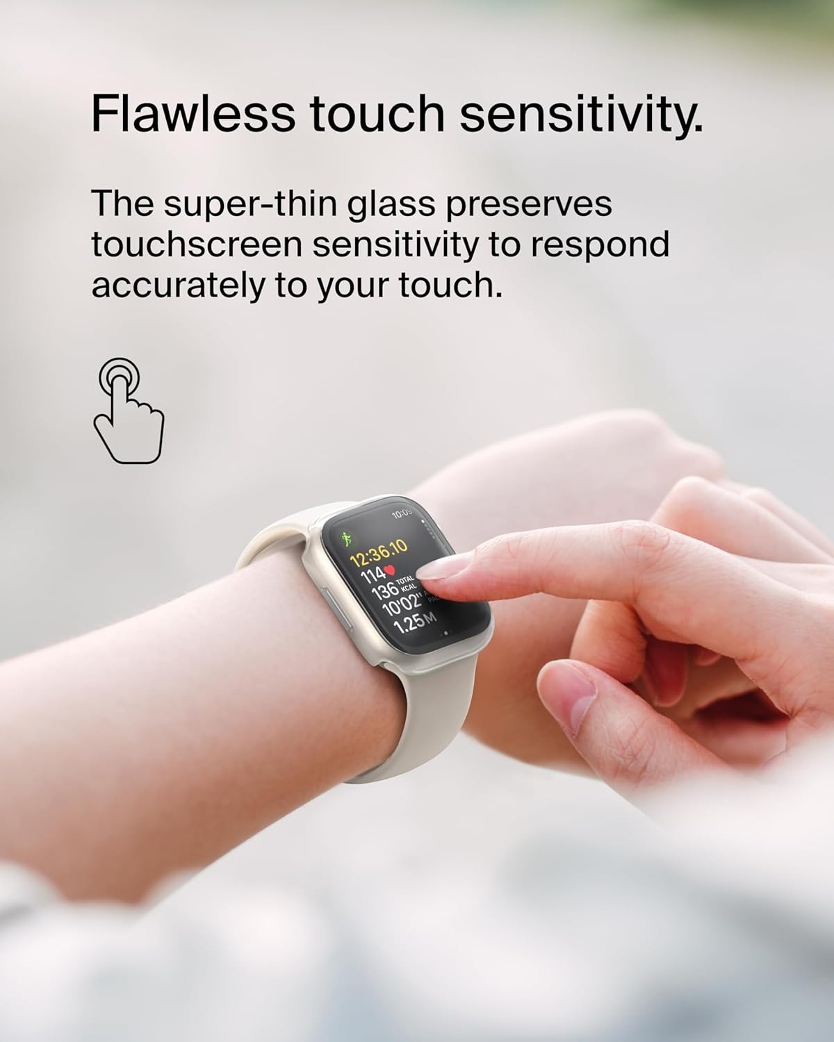 Belkin Temperedcurve Screen Protector for Apple Watch Series 8 with Edge-To-Edge Coverage & Protective Bumper - Tempered Glass Screen Protector, Apple Watch Accessories - Clear image number 4