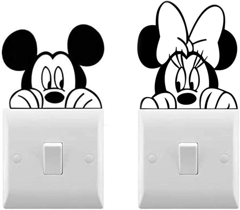 Light Switch Cool Decals | Baby Room Stickers (9 X 3.5, Mickey & Minnie)