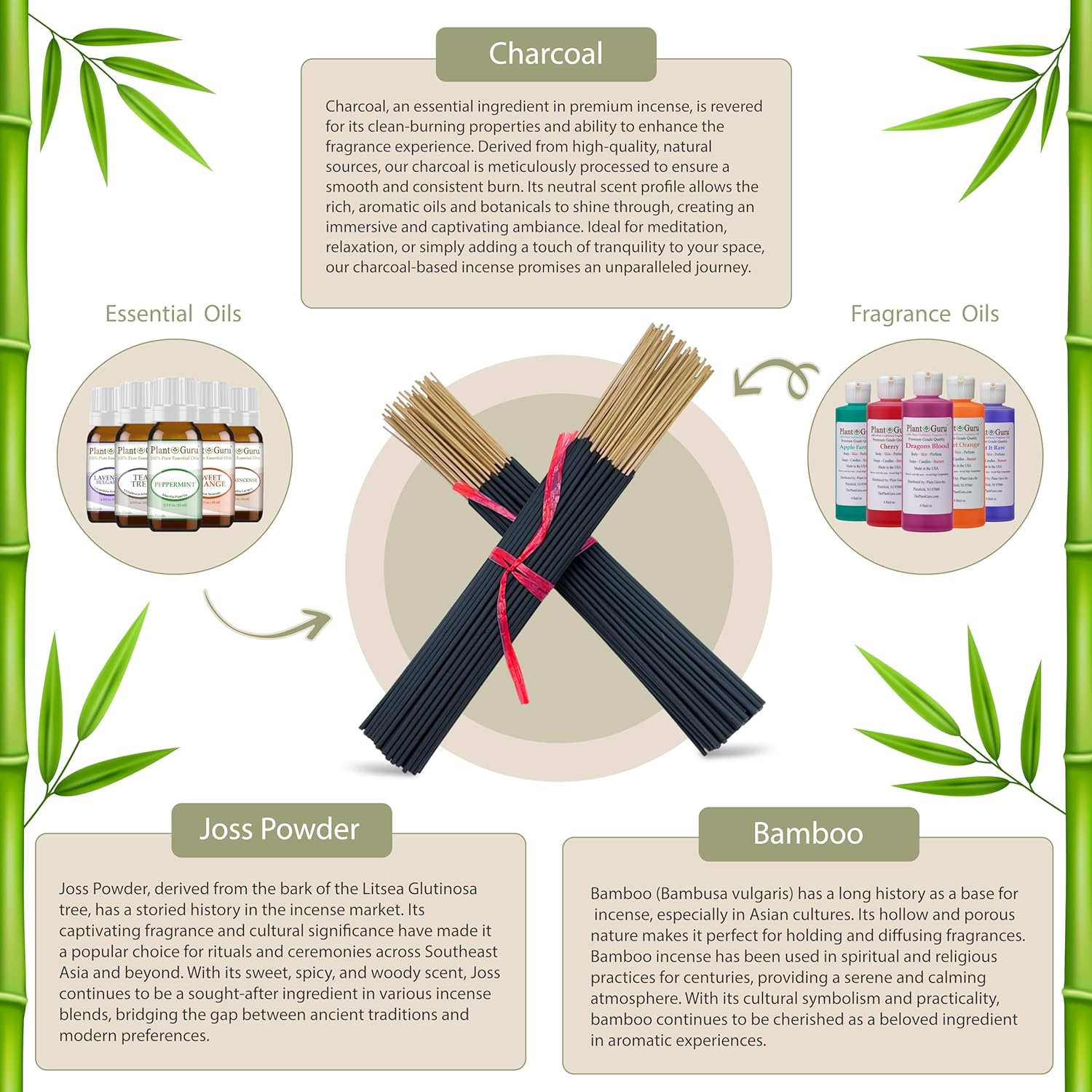 Black Coconut Exotic Incense Sticks 11 Inch - Bulk 1 Bundle 45 to 50 Sticks - Natural 11" Long Lasting Aroma That Burns for 45 to 60 Minutes. image number 3