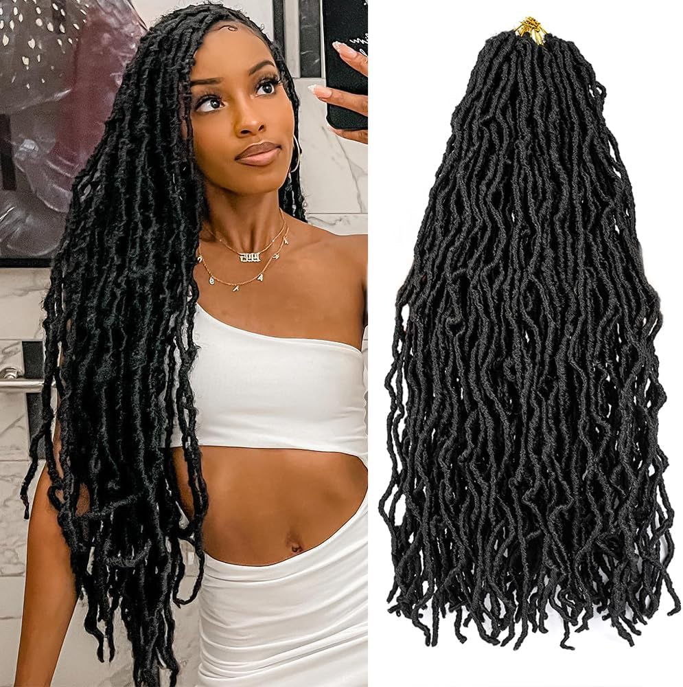 18 Inch New Faux Locs Crochet Hair Soft Locs Crochet Hair Natural Faux Braids Pre-Looped Synthetic Afro Roots Braid for Black Women