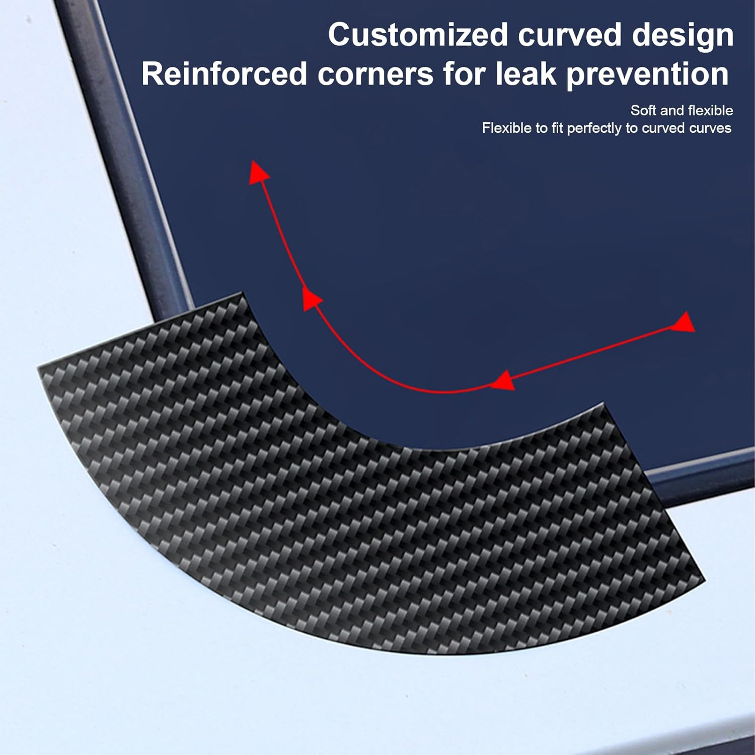 Car Sunroof Sealing Strip | Car Weather Stripping Trim | Leak-Proof Noise Reduction Automotive Weatherproof Tape for Road Trip Travel Outdoor Driving - White image number 7