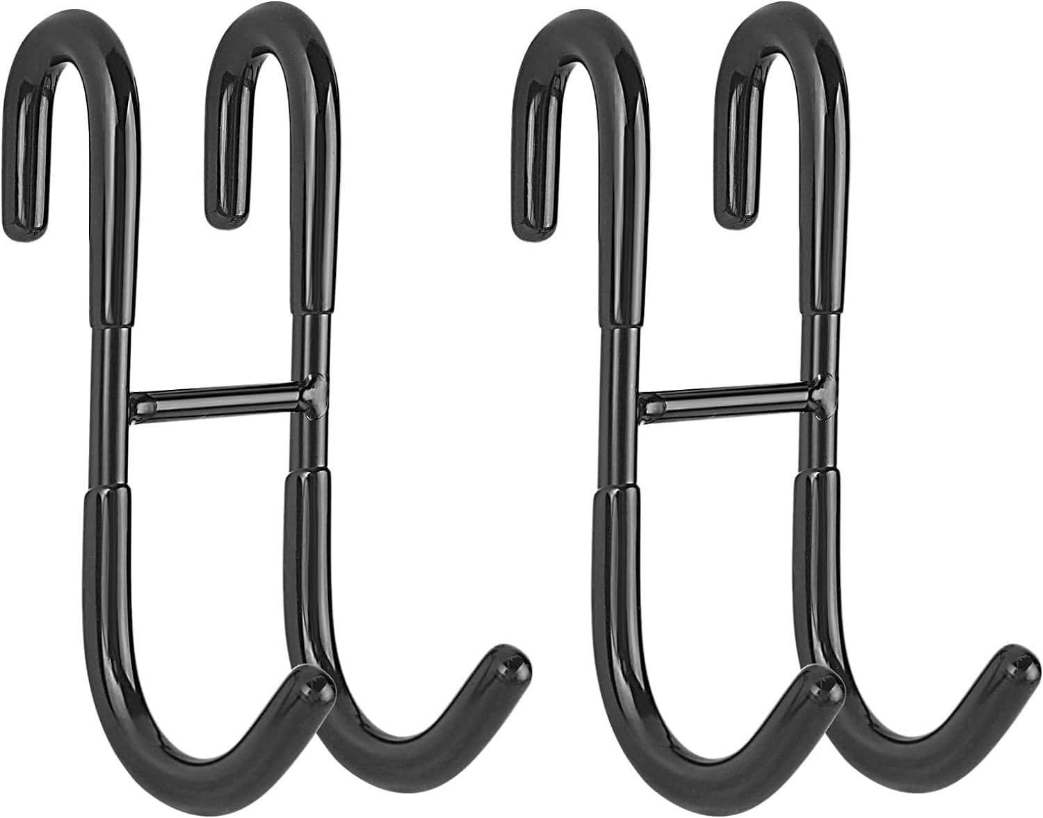 Over Shower Glass Door Hook, 2 Pack 304 Stainless Steel Extended Shower Door Hooks, Bathroom Frameless Drilling-Free Hanger, Double Side Towel Hooks, for Bathing Suits, Robe, Loofah, Shaver (Gold)