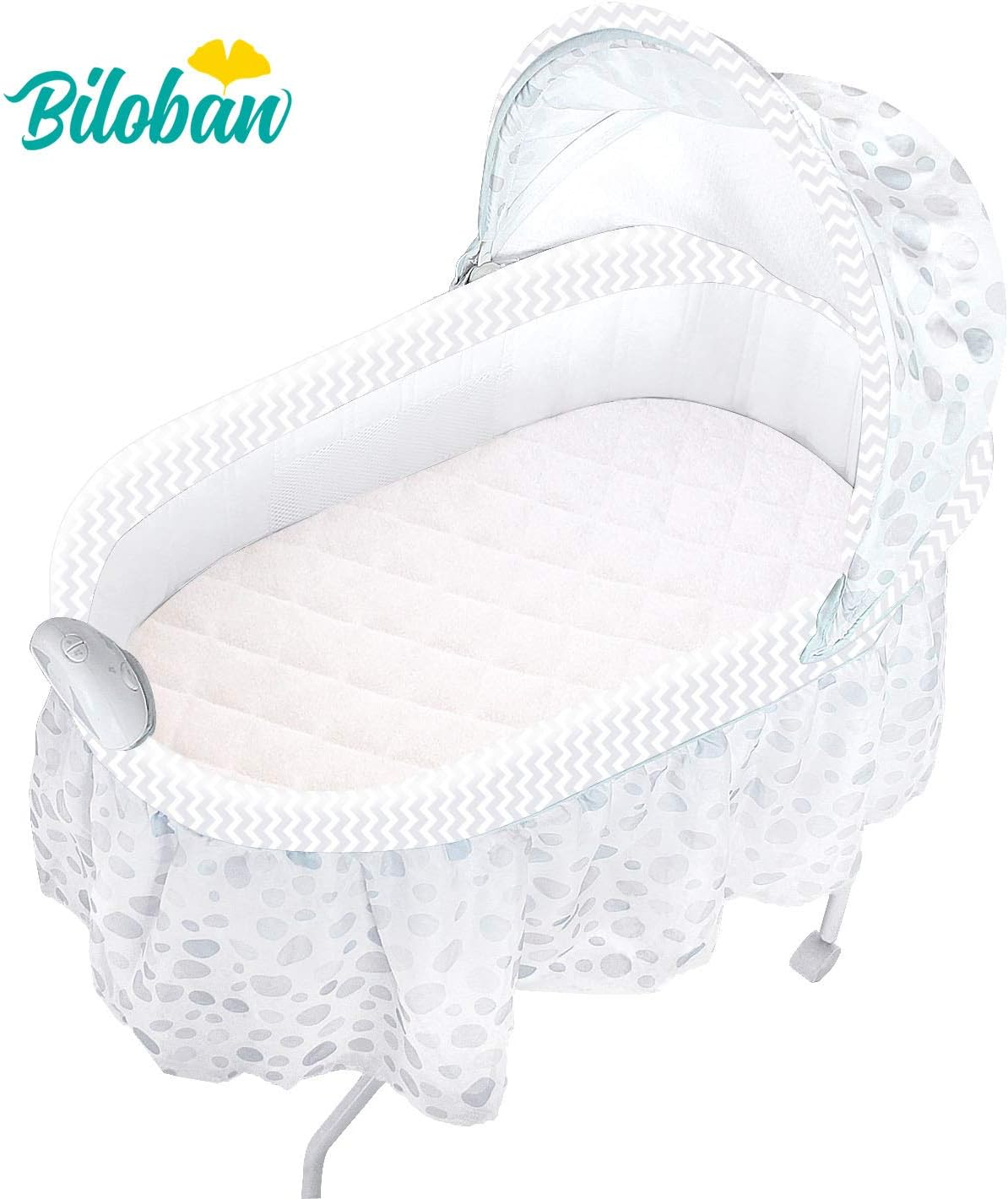 Bassinet Mattress Protector, Fits 15" X 30" Graco Sense2Snooze and Dream on Me Lacy Bassinet, 2 Pack, Waterproof, Washer & Dryer