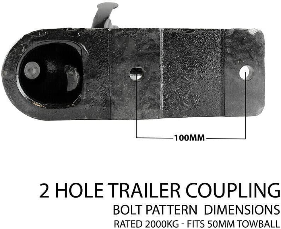 LEDON 50MM 2000KG Trailer Hitch 2 Hole Quick Release Coupling Black Quick Release Coupling for RV, Boat, Camper Fits 50Mm Tow Balls image number 5