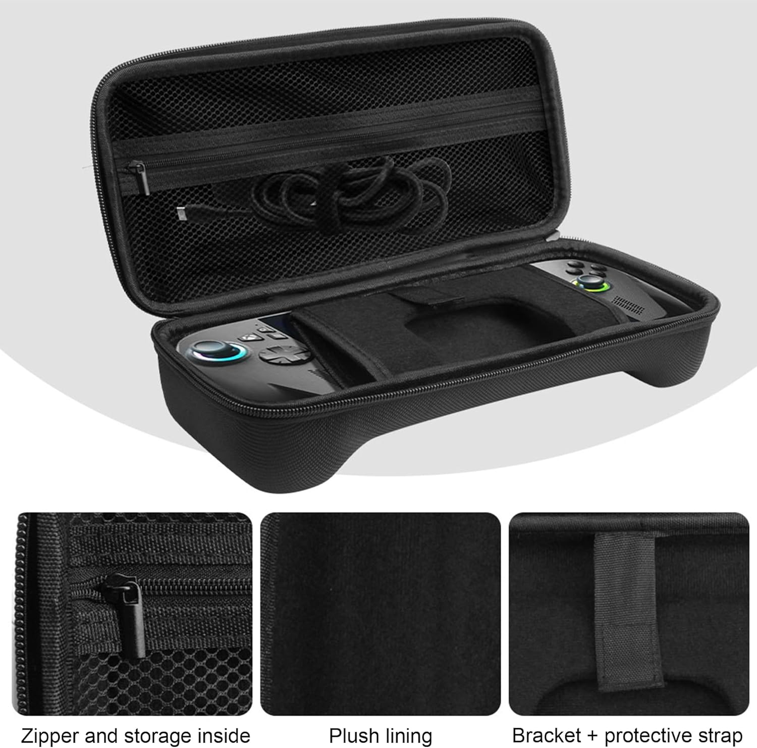 FDHYFGDY H&uuml;lle F&uuml;r ROG Xbox Ally X/ROG Xbox Ally + 1X Schutzfolie, [Sto&szlig;fest] Harte Schutzh&uuml;lle Handheld Tasche Case, Tragetasche Case, Reisefreundlich-Schwarz image number 6