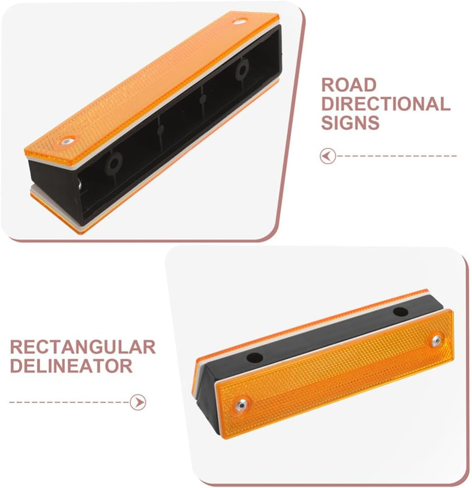 Gatuida 5Pcs Rectangular Reflective Delineators Driveway Reflectors Road Pavement Markers Reflective Road Signs image number 3