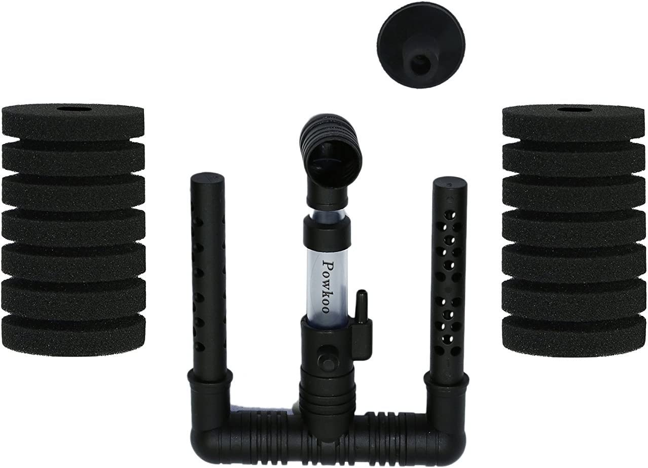 Aquarium Air Filter Double Sponge Filter Fish Tank Sponge Filter Bio Filter up to 20 Gallon image number 1