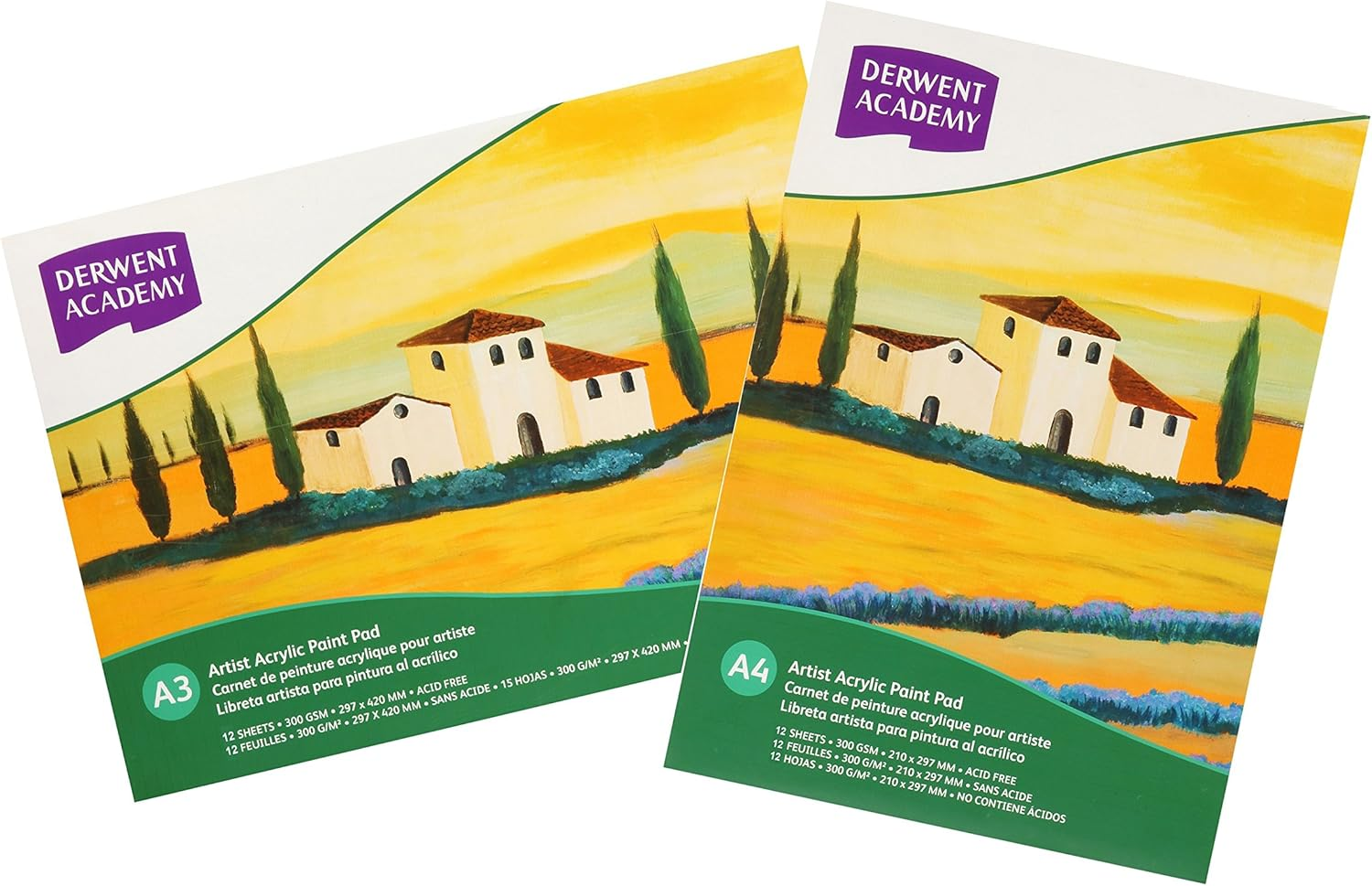 Derwent(R) R31210F Academy Drawing PAD, A3 Landscape 12 Sheets image number 1