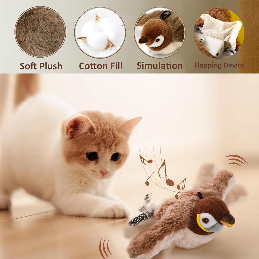 Interactive Cat Toys, Rechargeable Flappy Bird Cat Toy, Catnip Toy, Suitable for Bored Indoor Cats and Dogs, Suitable for All Varieties image number 5