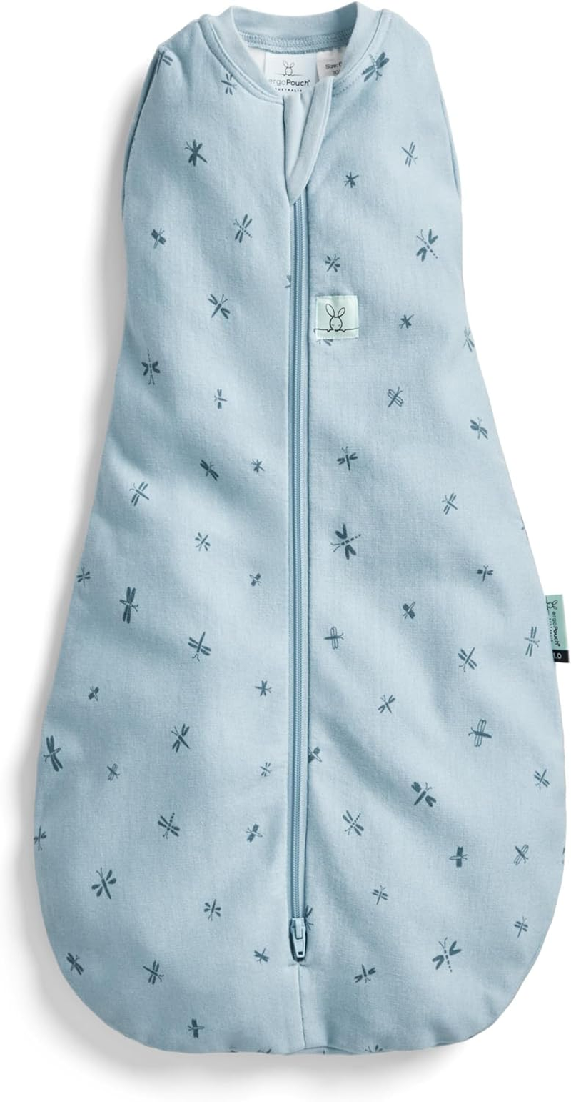 Ergopouch 0.2 TOG Cocoon Swaddle, 3-6 Months &ndash; Dragonflies Print &ndash; Organic Cotton Swaddle & Sleeping Bag in One &ndash; Arms In/Out &ndash; Easy-To-Use Two-Way Zipper &ndash; Designed for Safety & Comfort image number 3