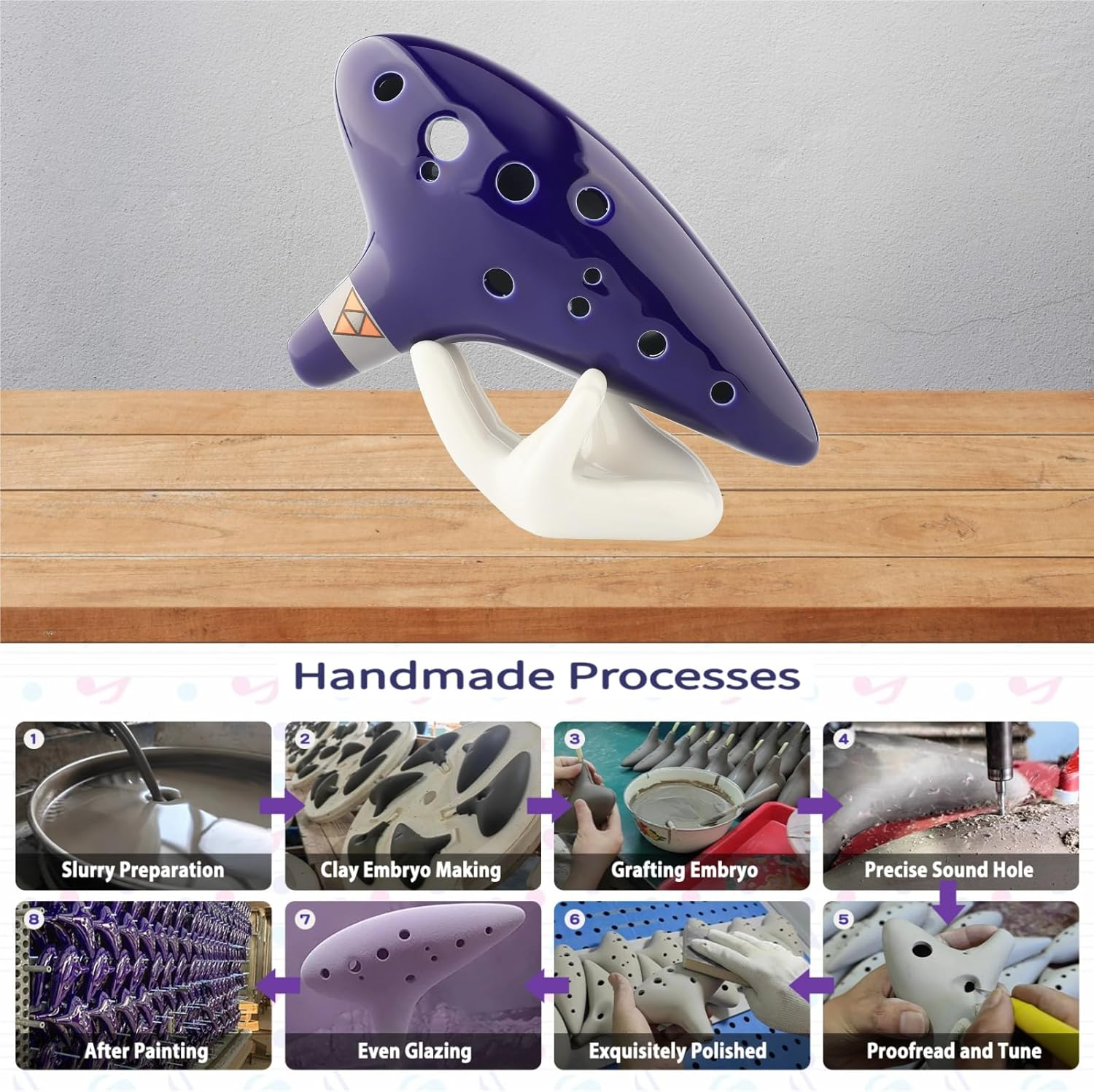 Legend of Zelda Ocarina 12 Hole Alto C with Song Book (Songs from the Legend of Zelda) Display Stand Protective Bag image number 4